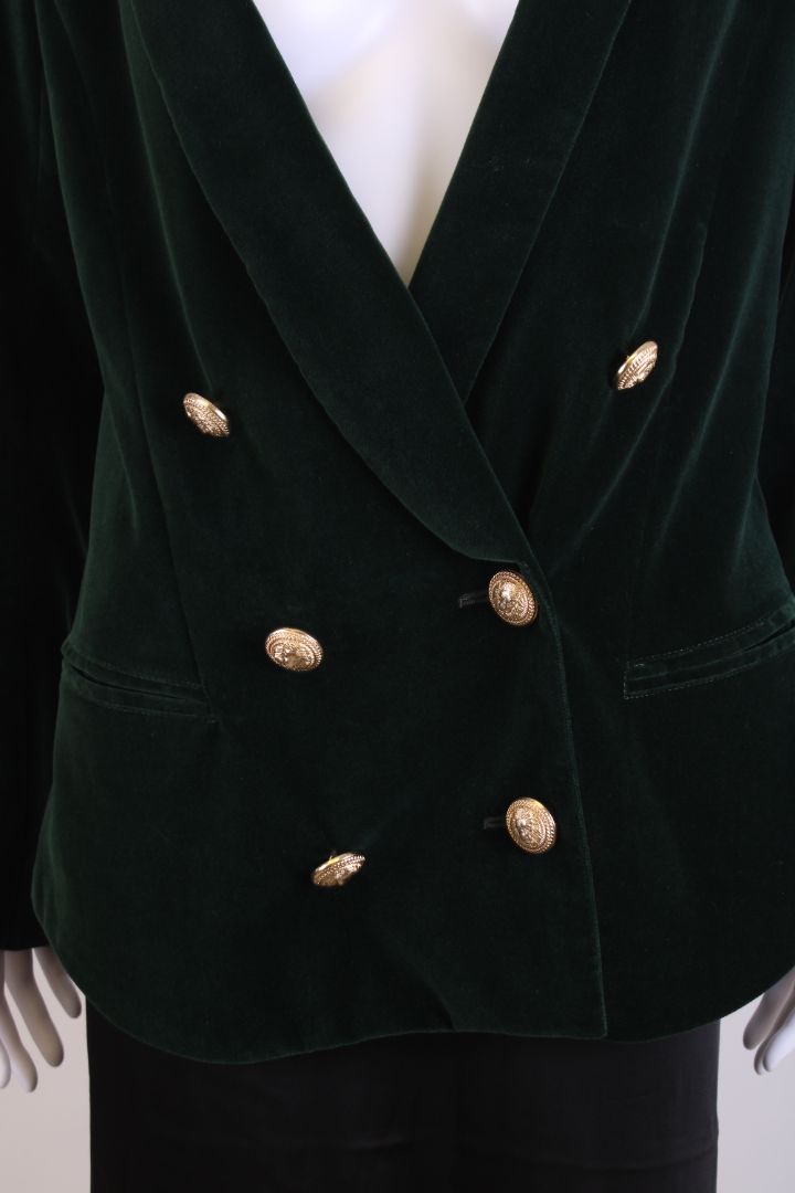 Balmain Velvet Blazer Green 10