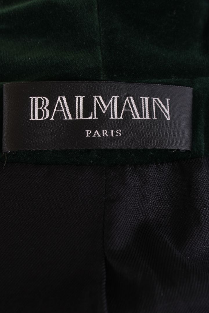 Balmain Velvet Blazer Green 10
