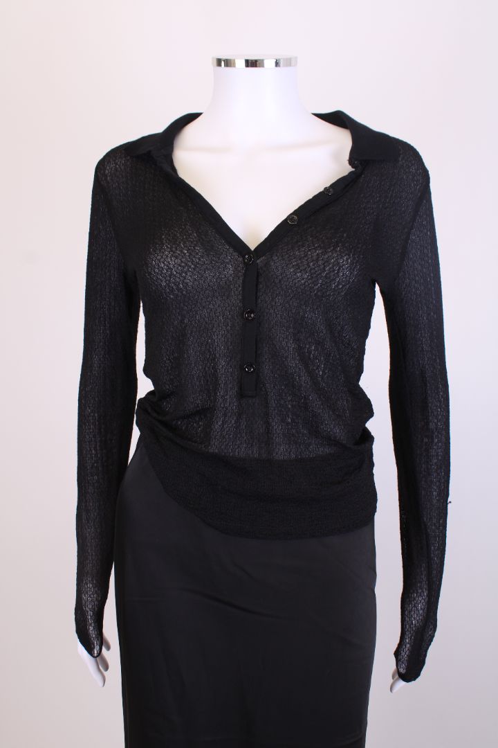 Frame L/S Knit Top Black S