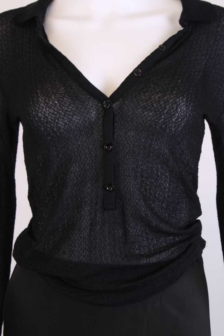 Frame L/S Knit Top Black S