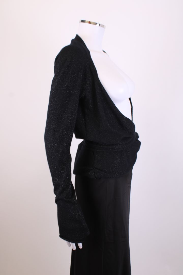 Gucci L/S Lurex Wrap Cardigan Black M