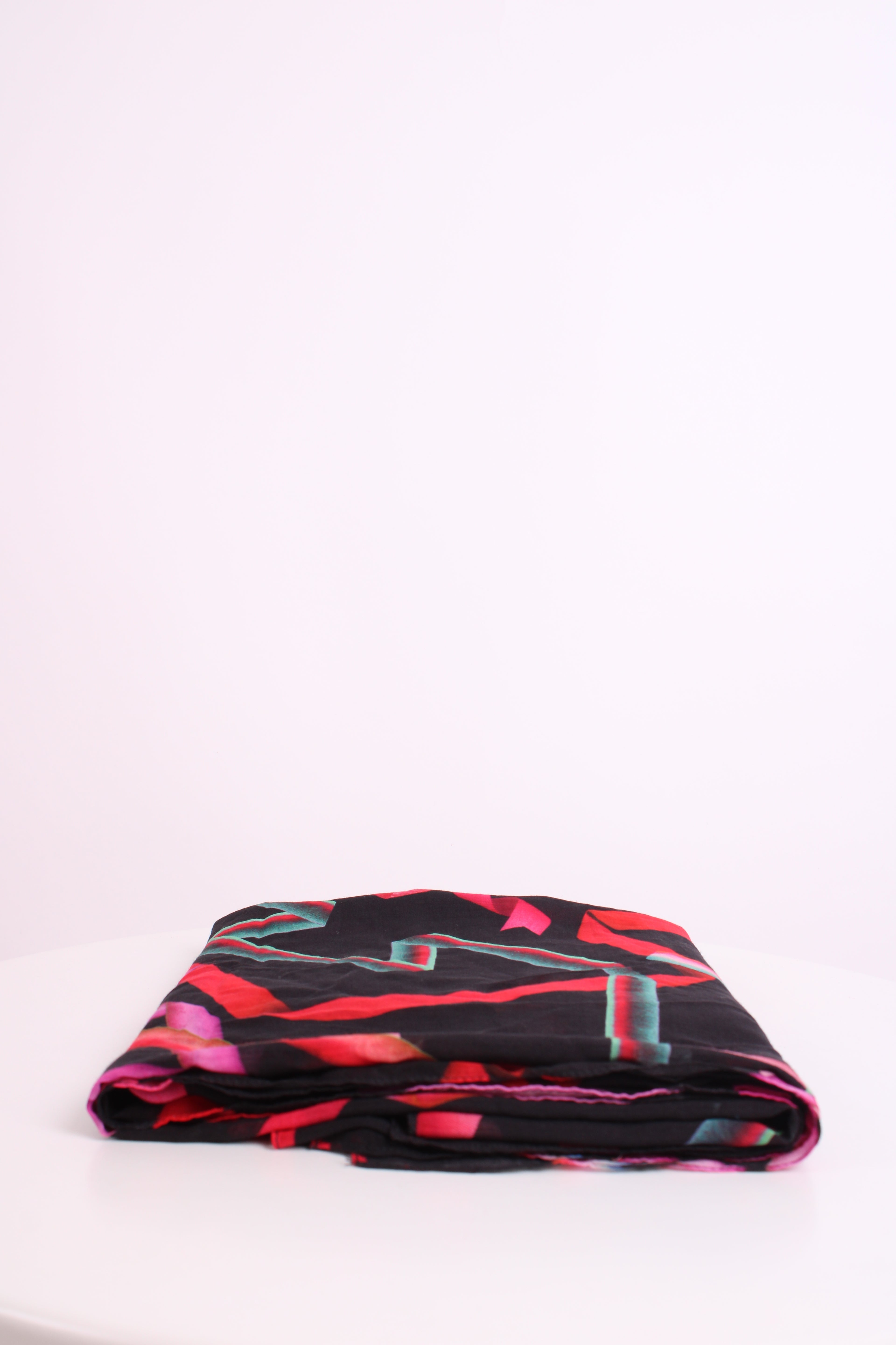 Paul Smith Ribbon Print Linen Scarf Black