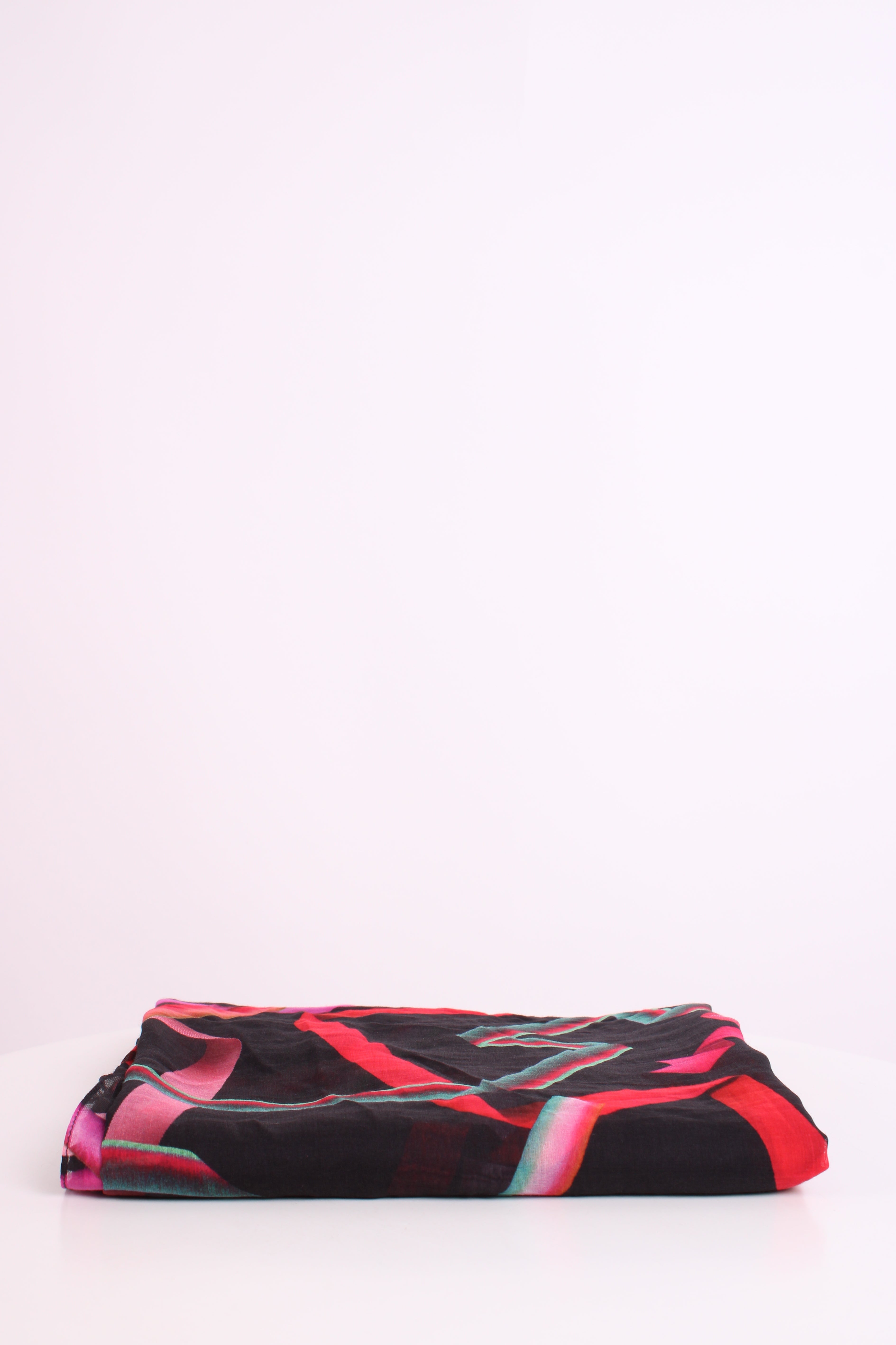 Paul Smith Ribbon Print Linen Scarf Black