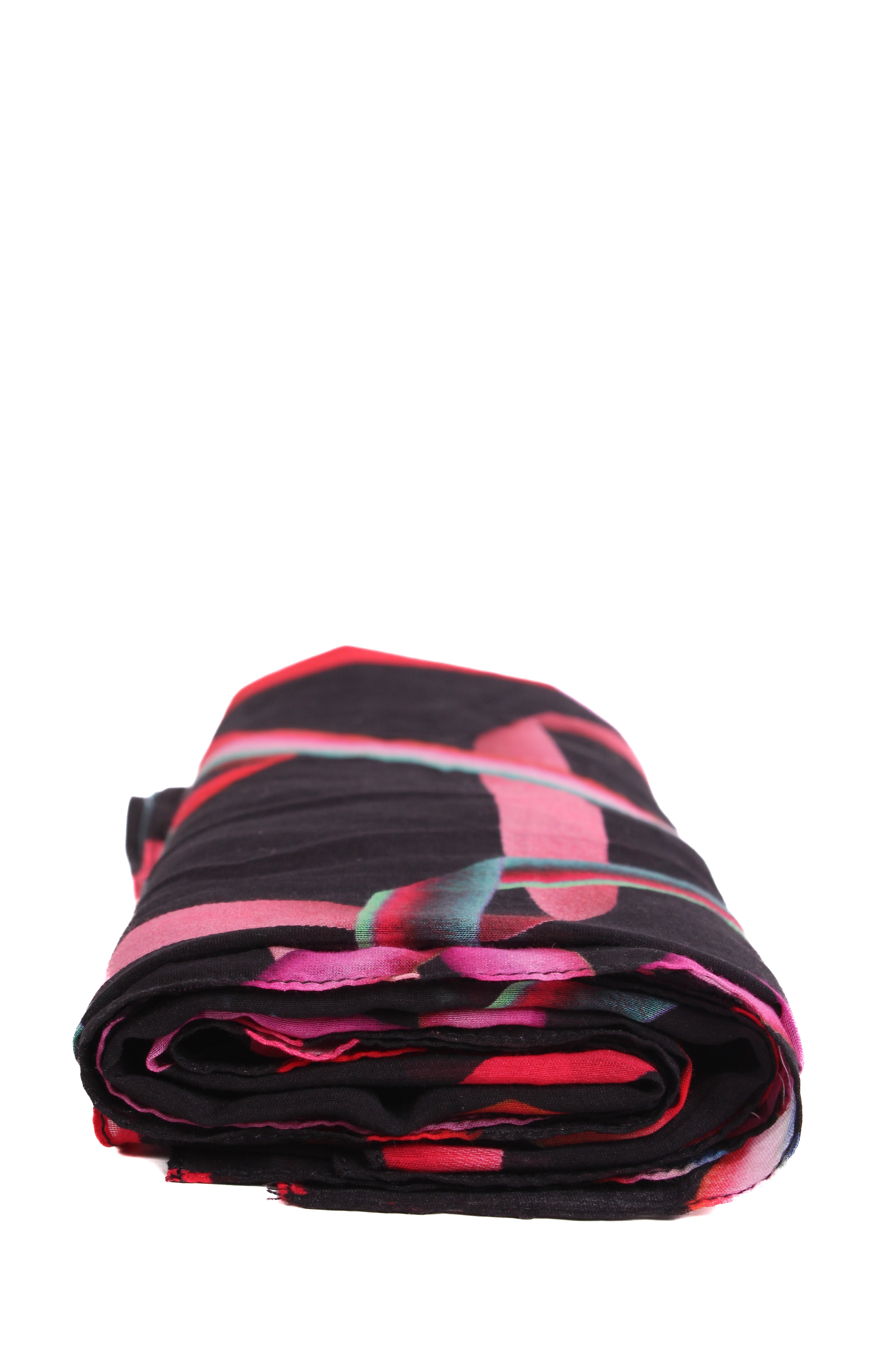 Paul Smith Ribbon Print Linen Scarf Black