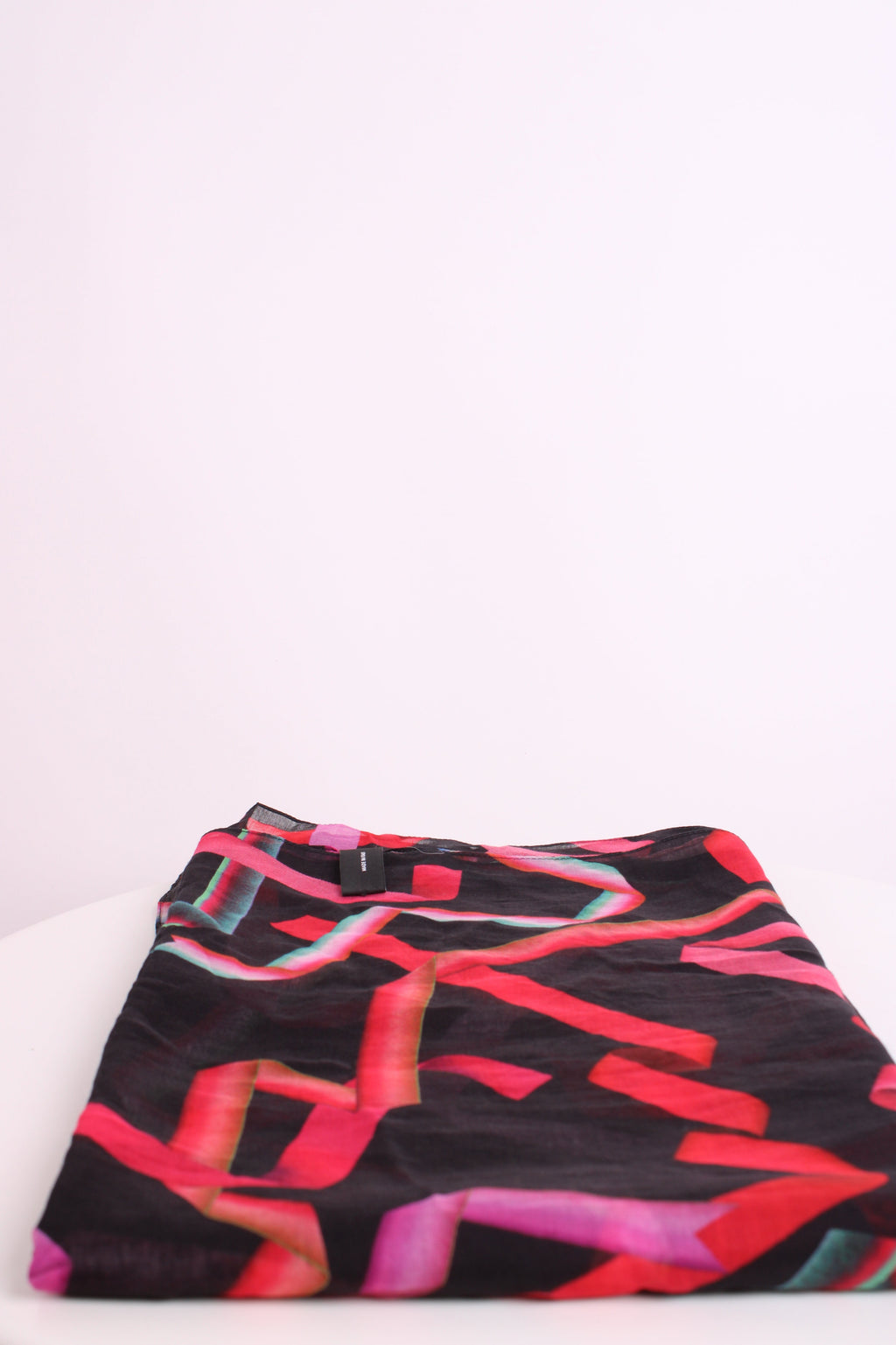 Paul Smith Ribbon Print Linen Scarf Black