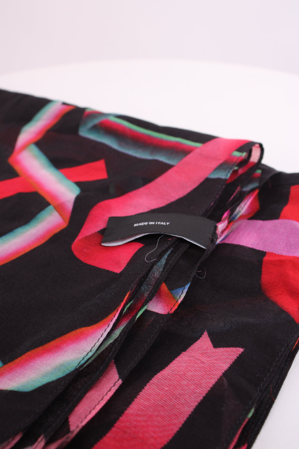 Paul Smith Ribbon Print Linen Scarf Black