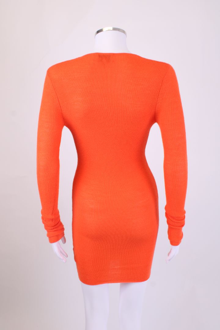 Ganni L/S Knit Dress Orange XXS