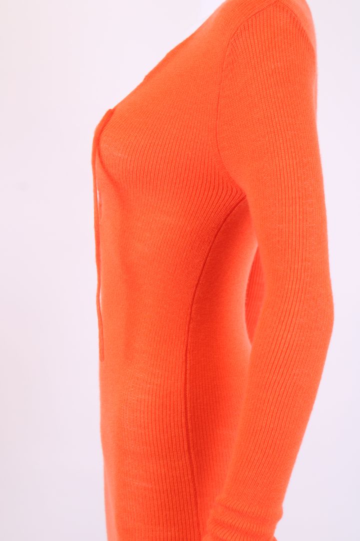 Ganni L/S Knit Dress Orange XXS