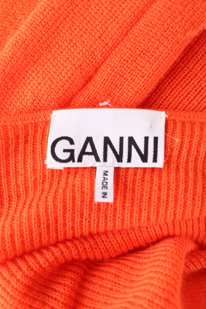 Ganni L/S Knit Dress Orange XXS