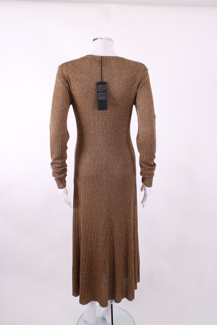 Joseph Gold Lurex Knit Dress Gold M