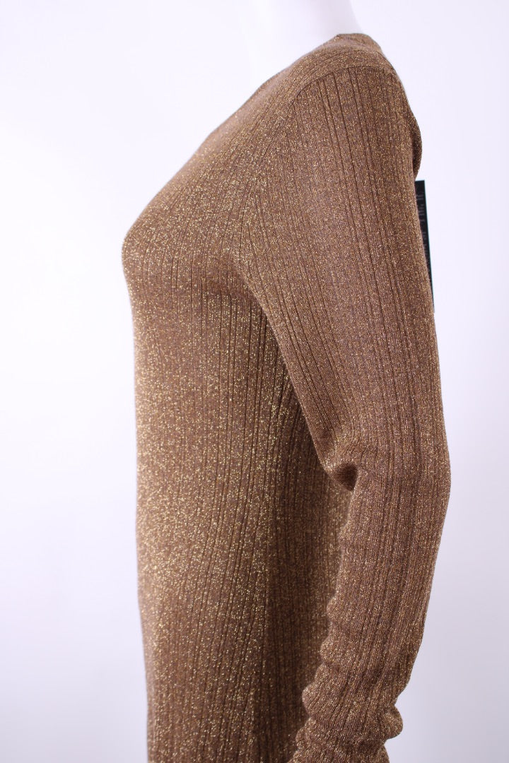 Joseph Gold Lurex Knit Dress Gold M