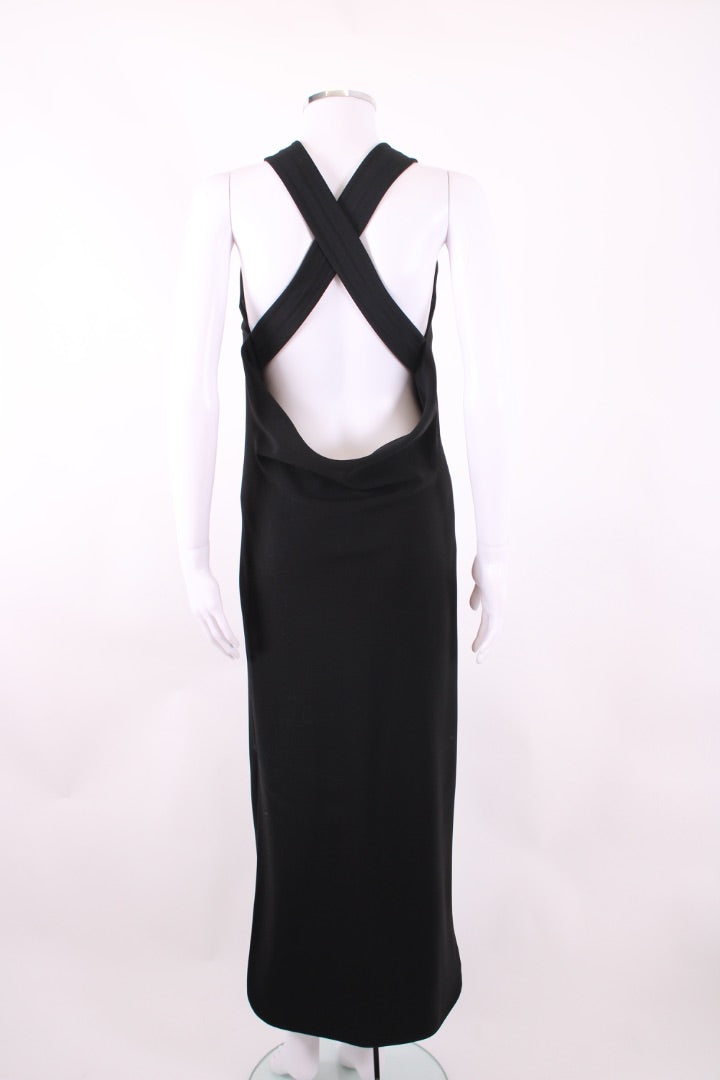 Celine S/S Cross Over Back Dress Black 8 – Elite Preloved