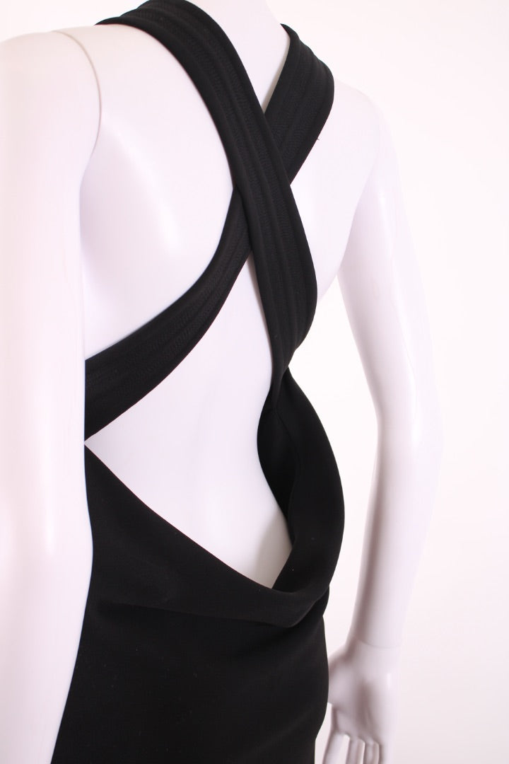 Celine S/S Cross Over Back Dress Black 8