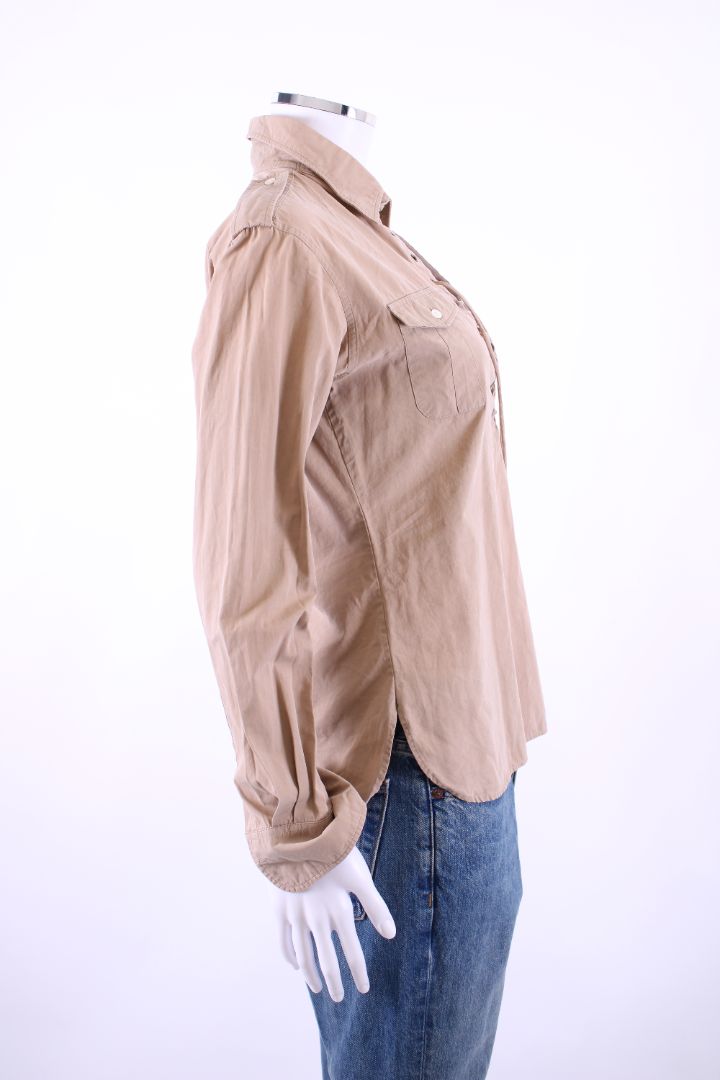 Ralph Lauren Tie-Front Shirt Beige UK 8
