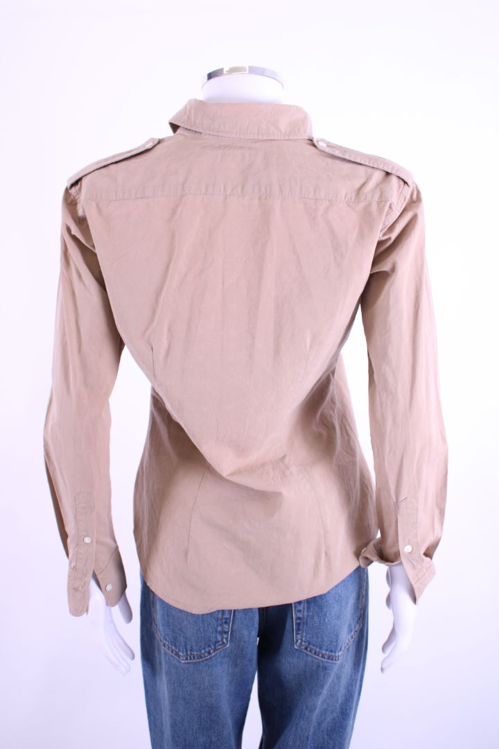 Ralph Lauren Tie-Front Shirt Beige UK 8