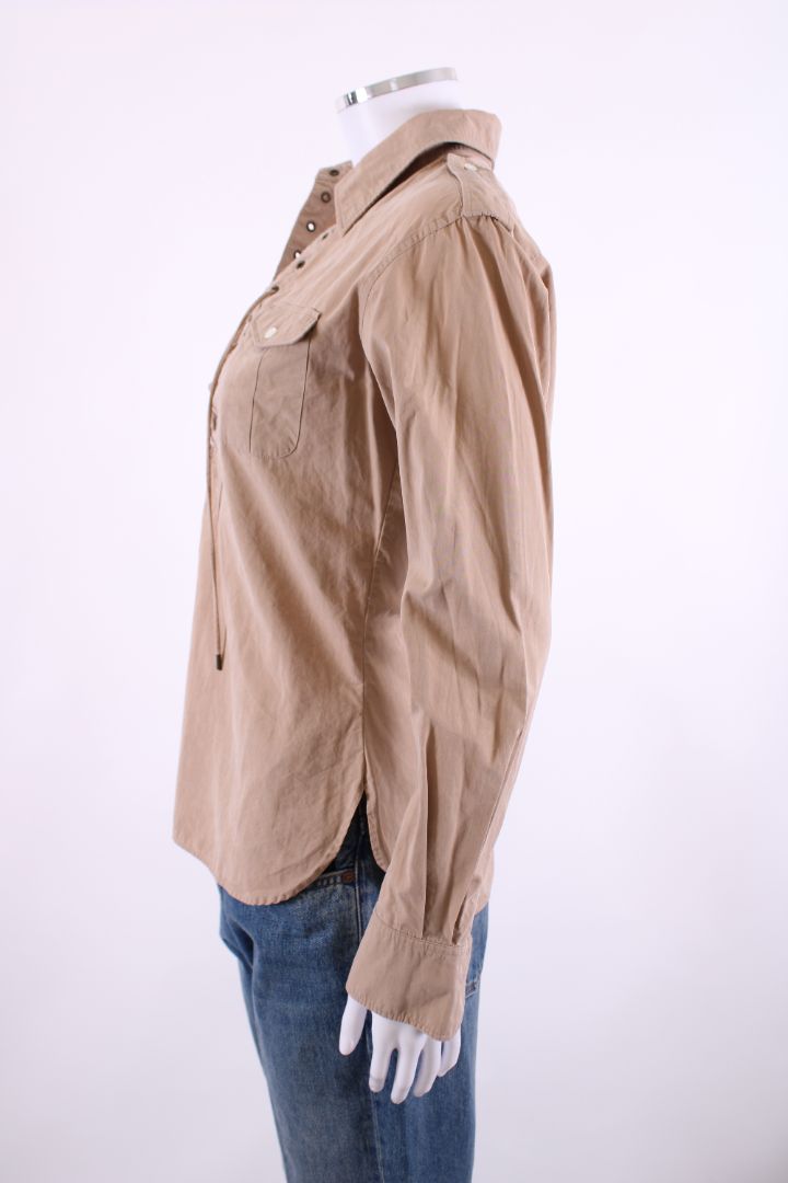 Ralph Lauren Tie-Front Shirt Beige UK 8