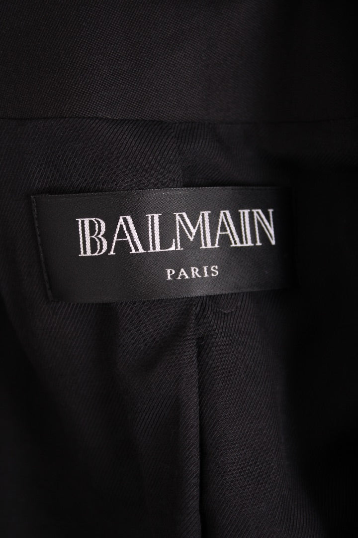 Balmain Silver Button Blazer Black 8