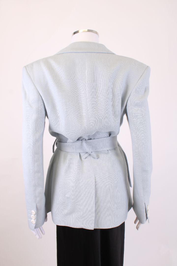 DE LA VALI Belted Blazer Jacket Blue 8