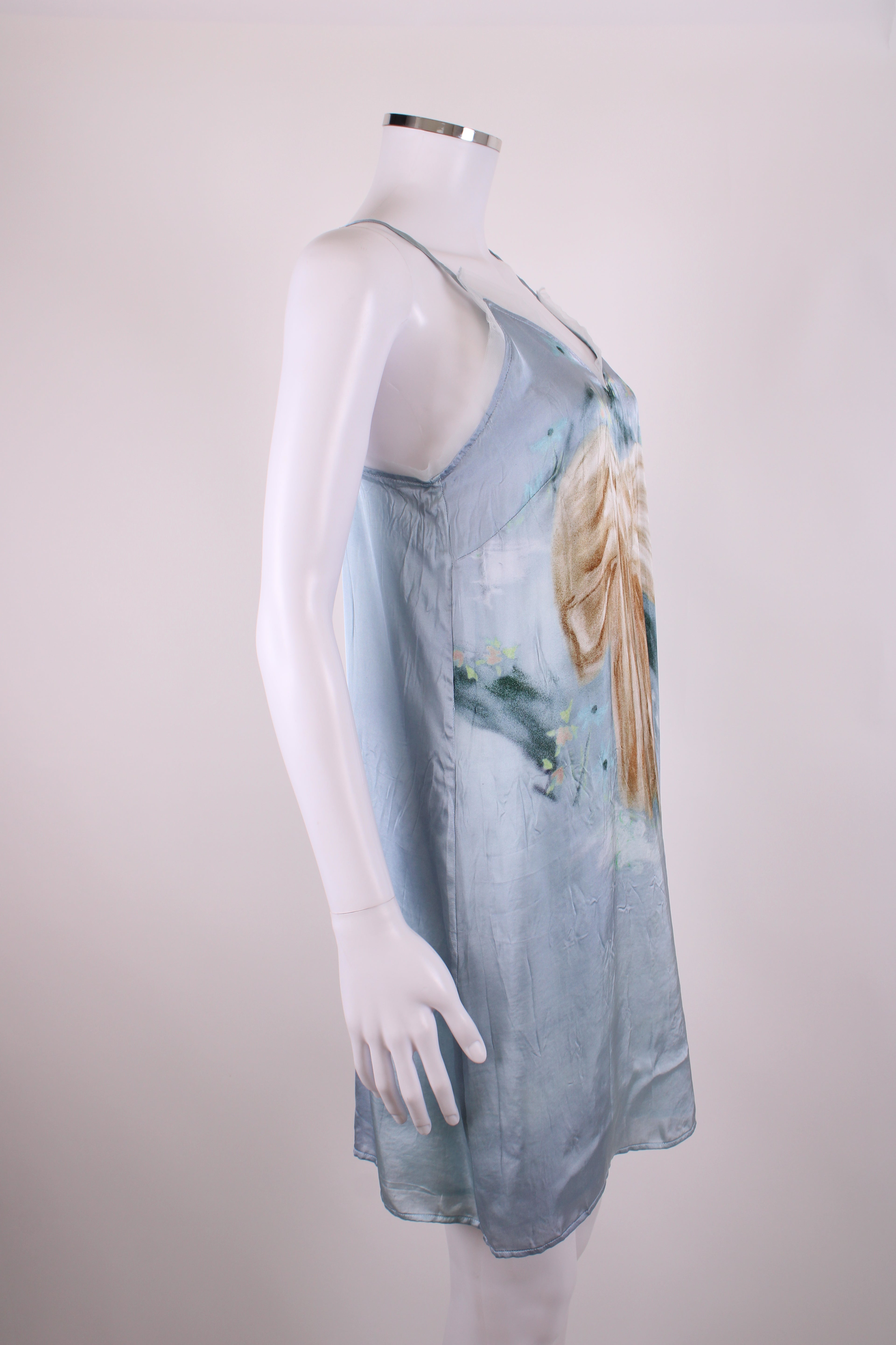 Acne Studios S/S Bow Print Slip Dress Light Blue S