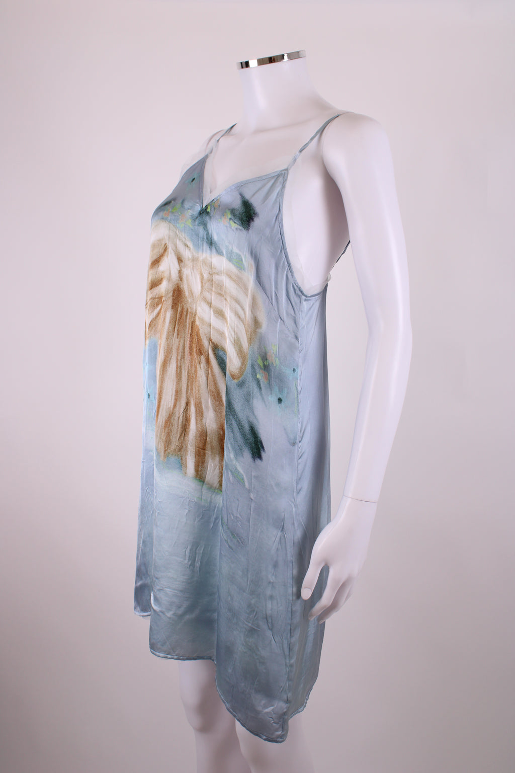 Acne Studios S/S Bow Print Slip Dress Light Blue S