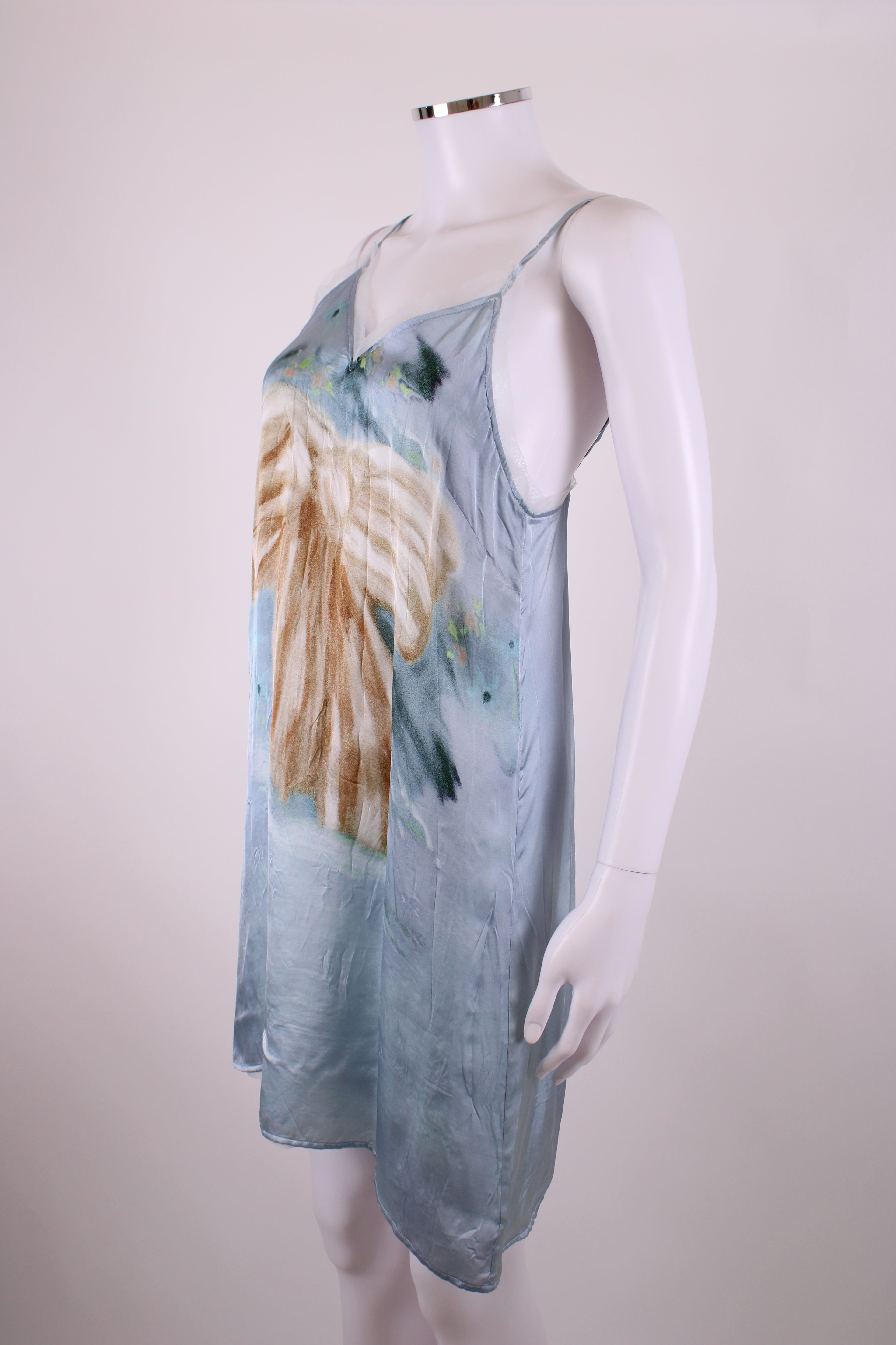 Acne Studios S/S Bow Print Slip Dress Light Blue S