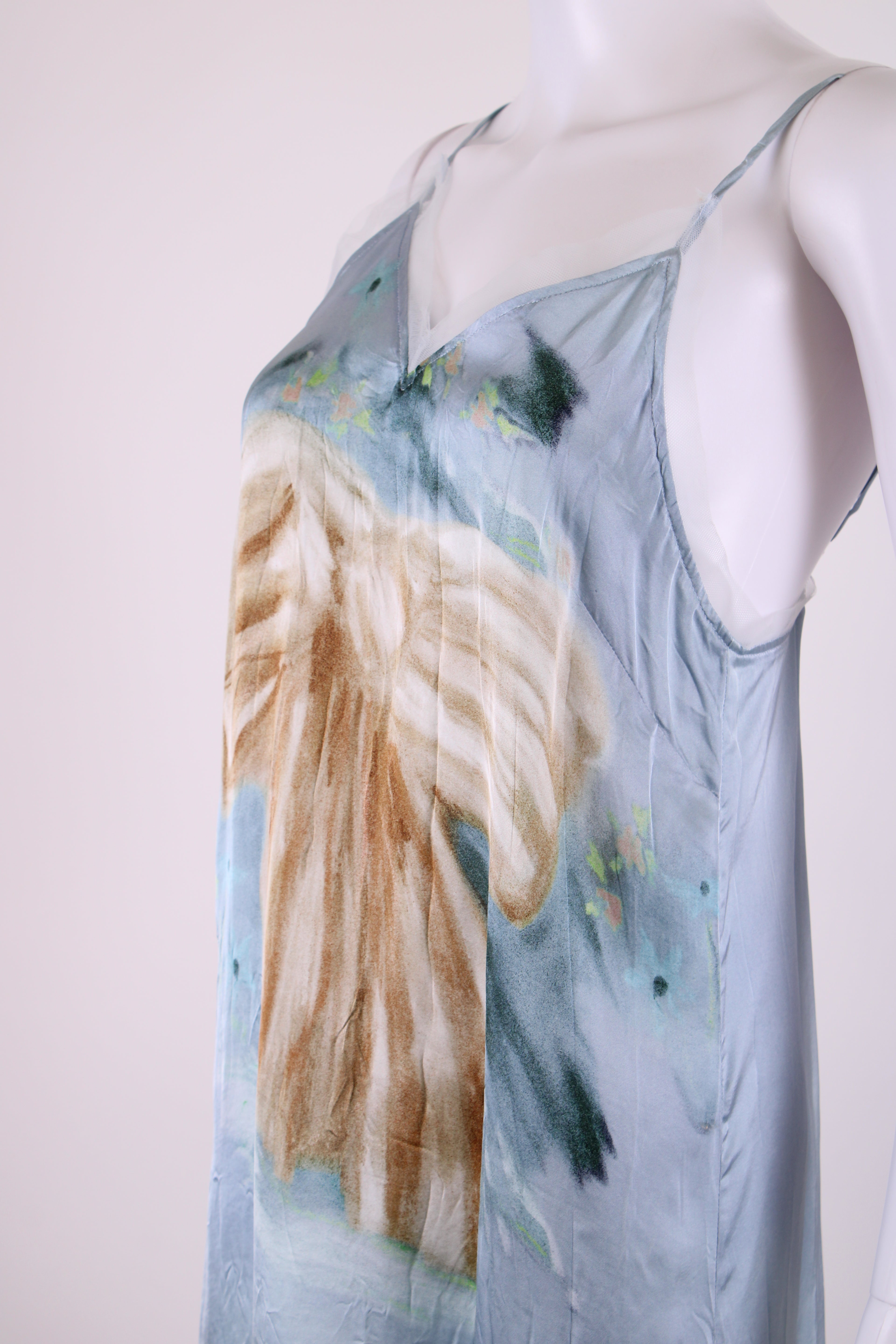 Acne Studios S/S Bow Print Slip Dress Light Blue S