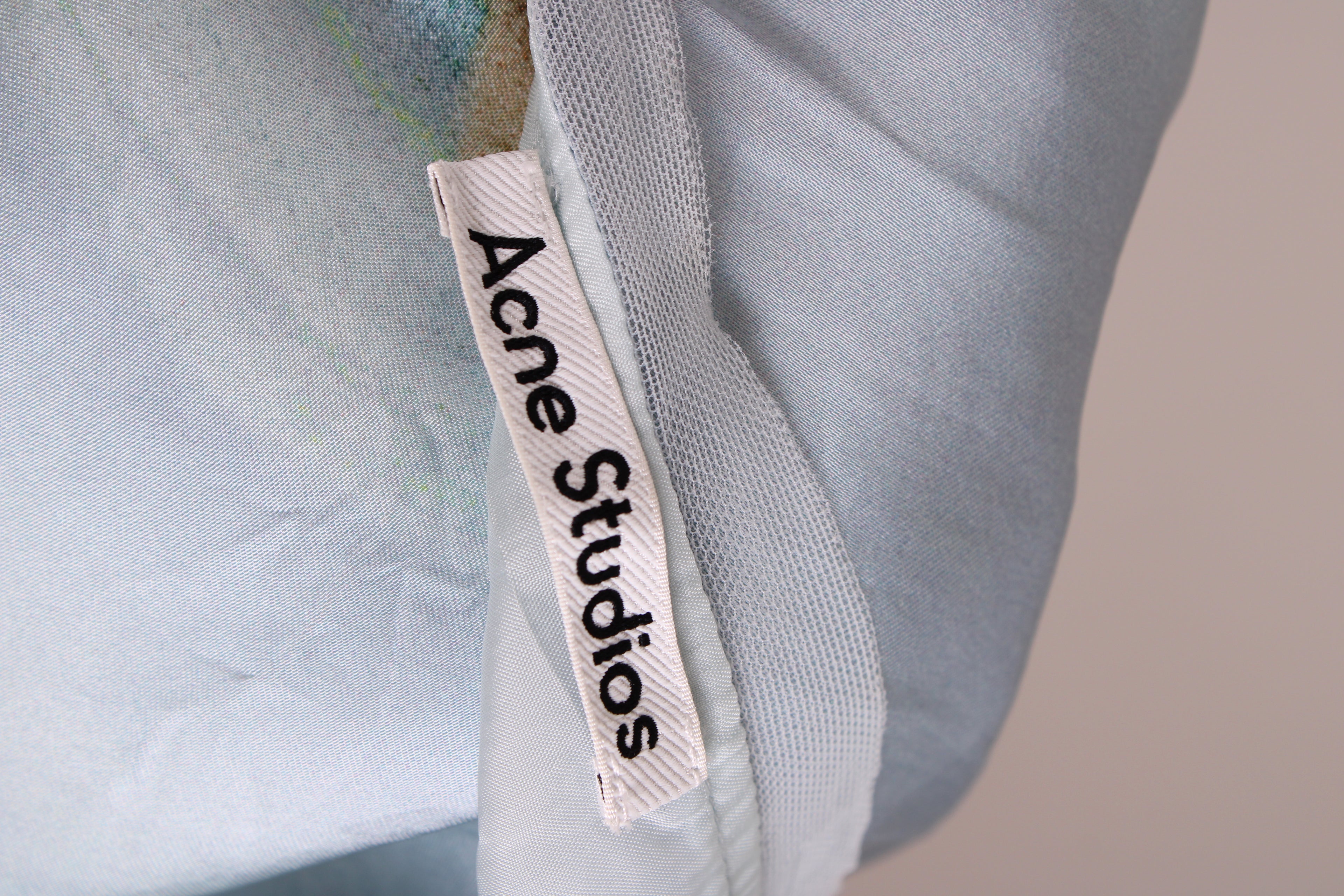 Acne Studios S/S Bow Print Slip Dress Light Blue S