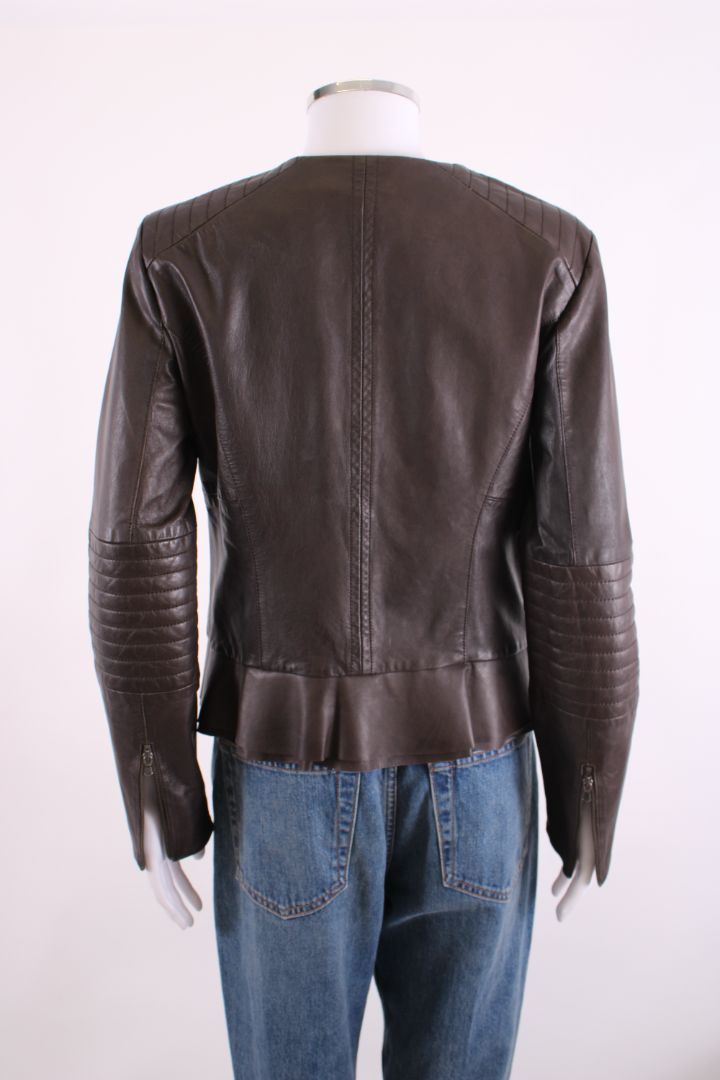 Weekend MaxMara Leather Jacket Brown 12