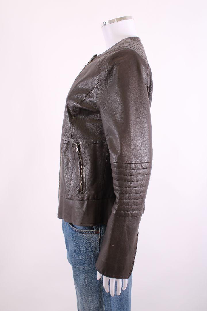 Weekend MaxMara Leather Jacket Brown 12