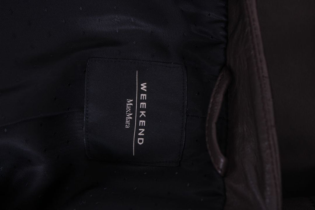 Weekend MaxMara Leather Jacket Brown 12