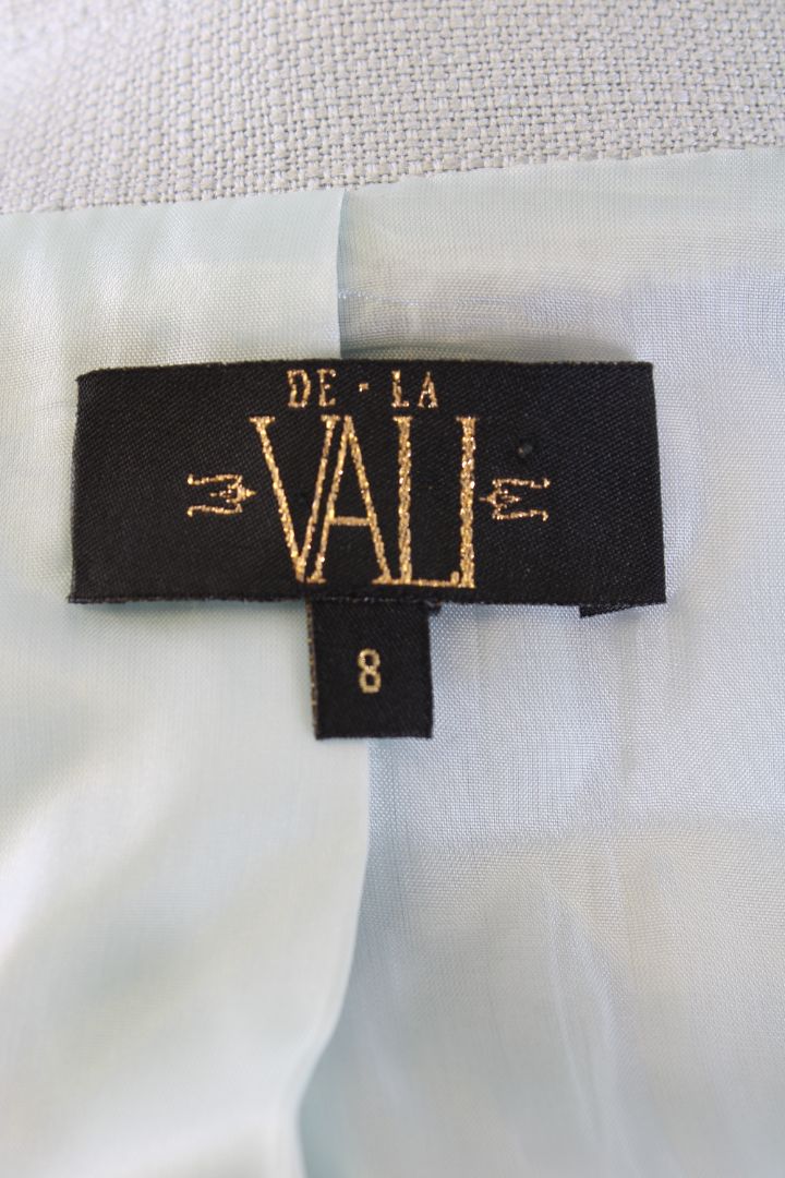 DE LA VALI Belted Blazer Jacket Blue 8