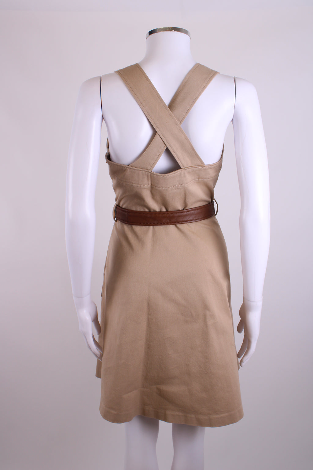 Claudie Pierlot Belted Pinafore Dress Beige 38