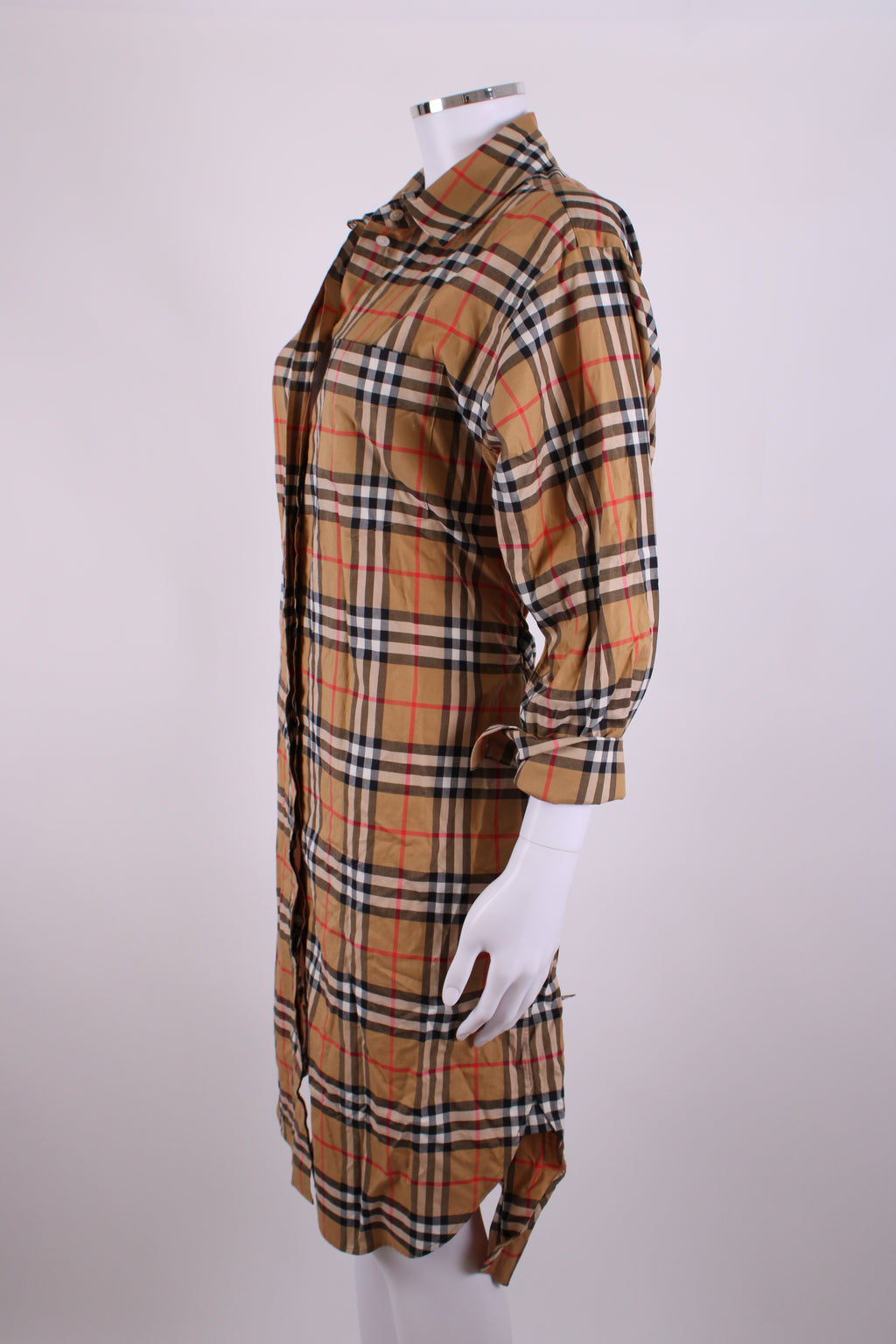 Burberry L/S Check Shirt Dress Tan 8