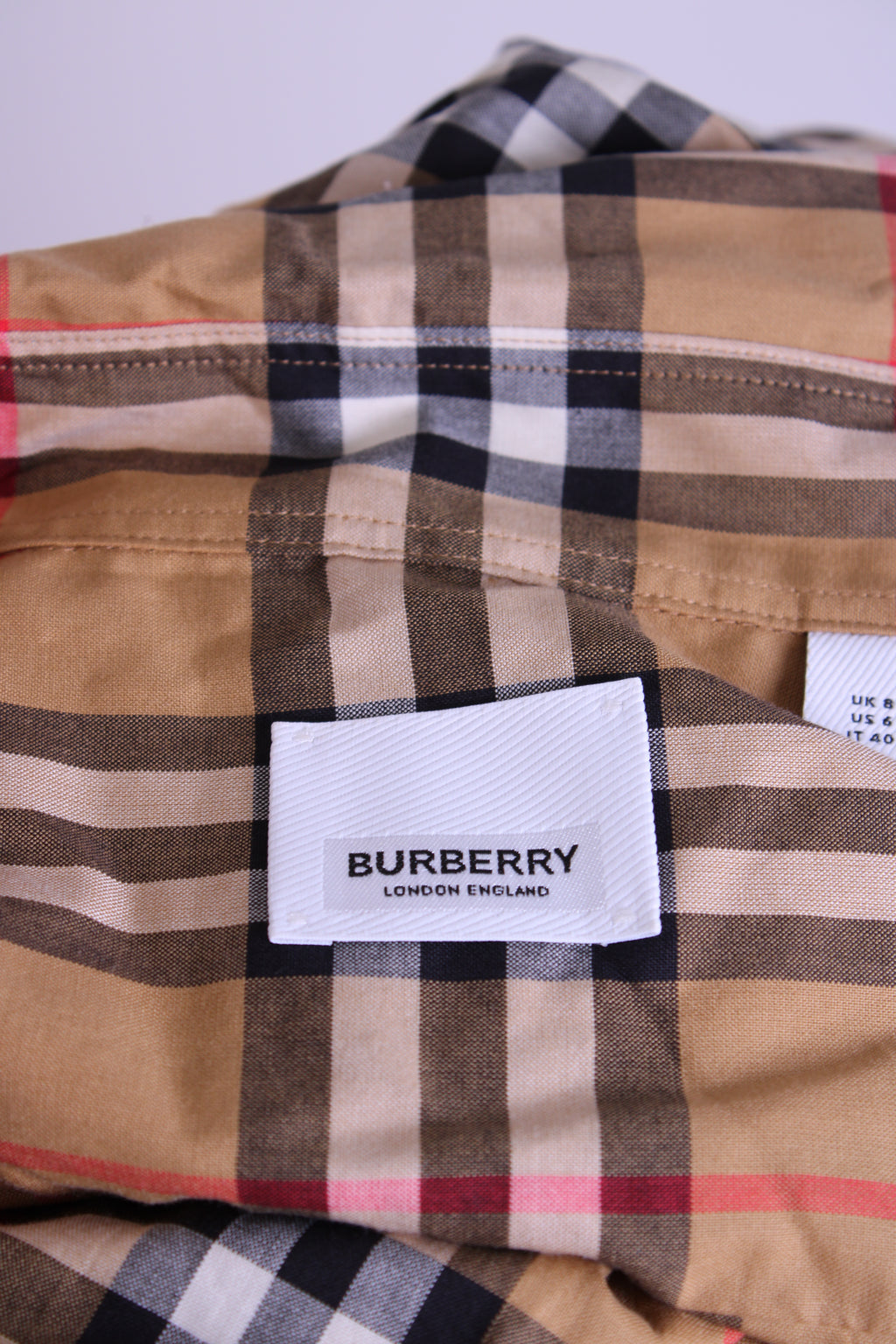 Burberry L/S Check Shirt Dress Tan 8