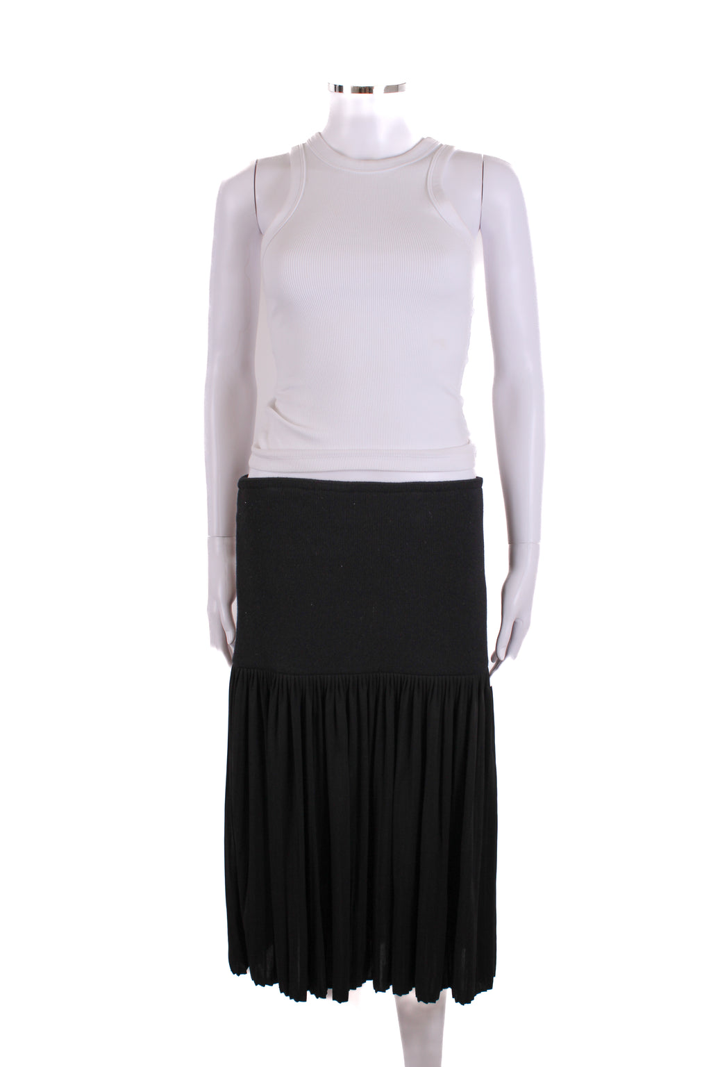 Givenchy Knit/ Pleated Skirt Black 14
