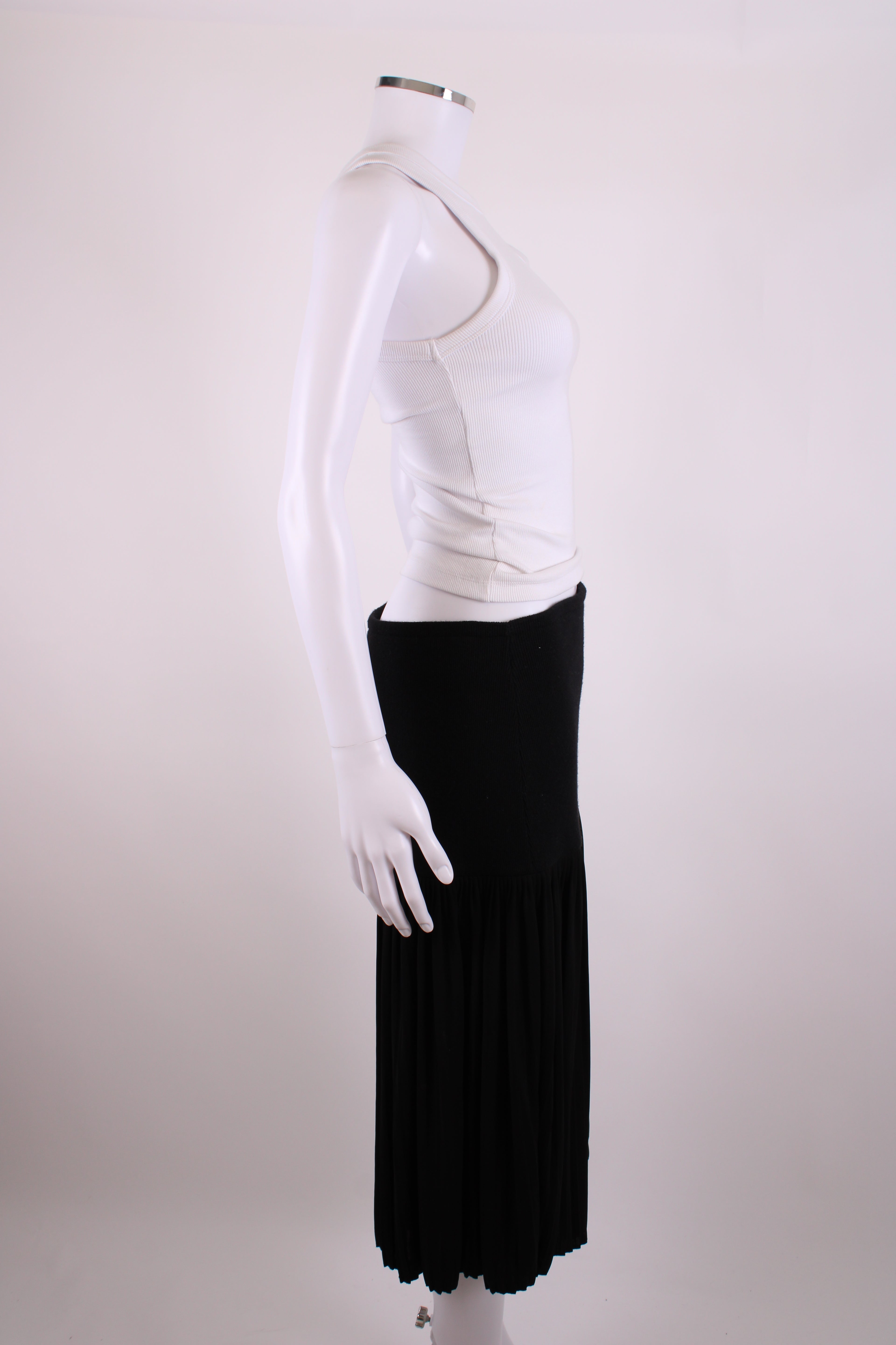 Givenchy Knit/ Pleated Skirt Black 14