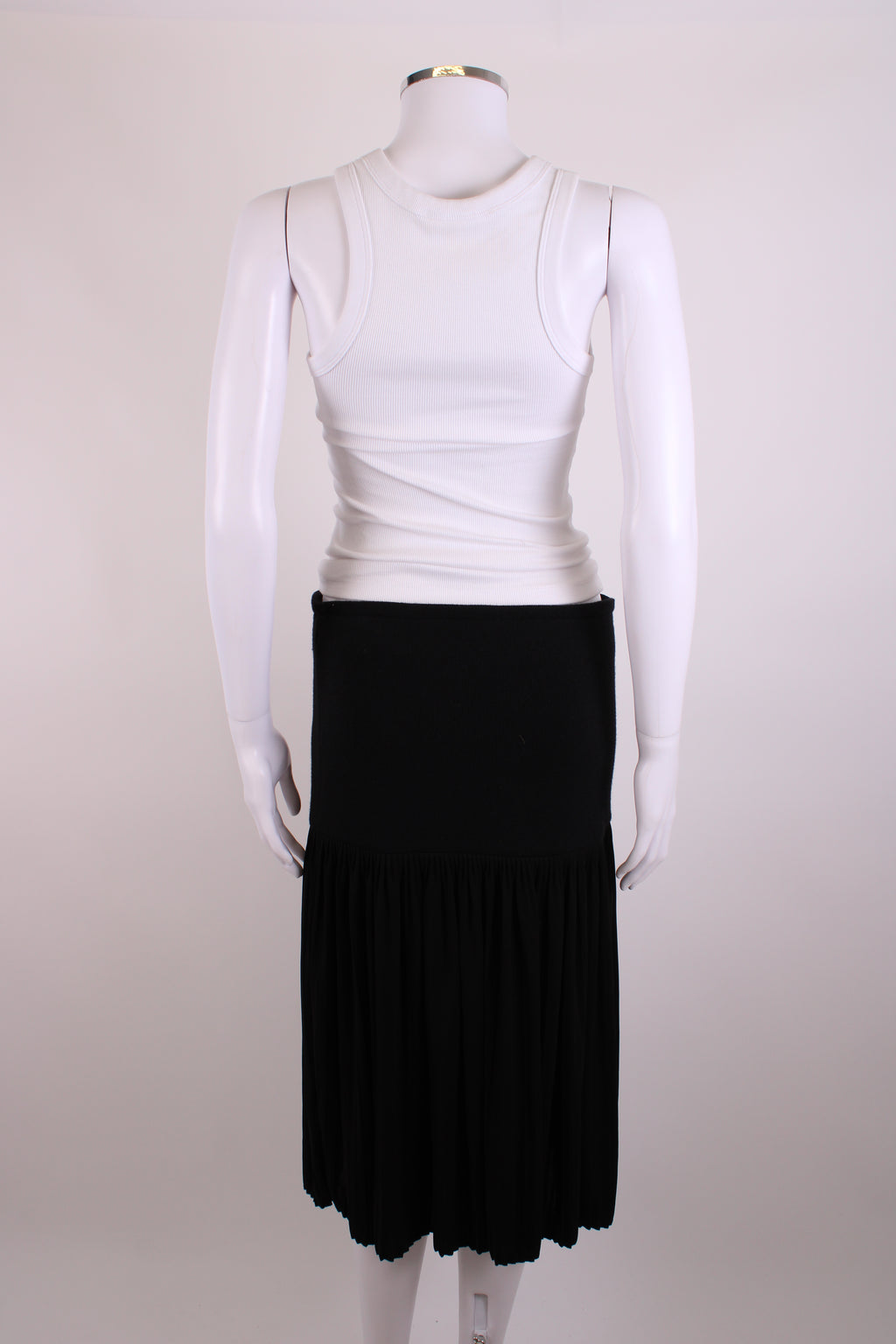 Givenchy Knit/ Pleated Skirt Black 14