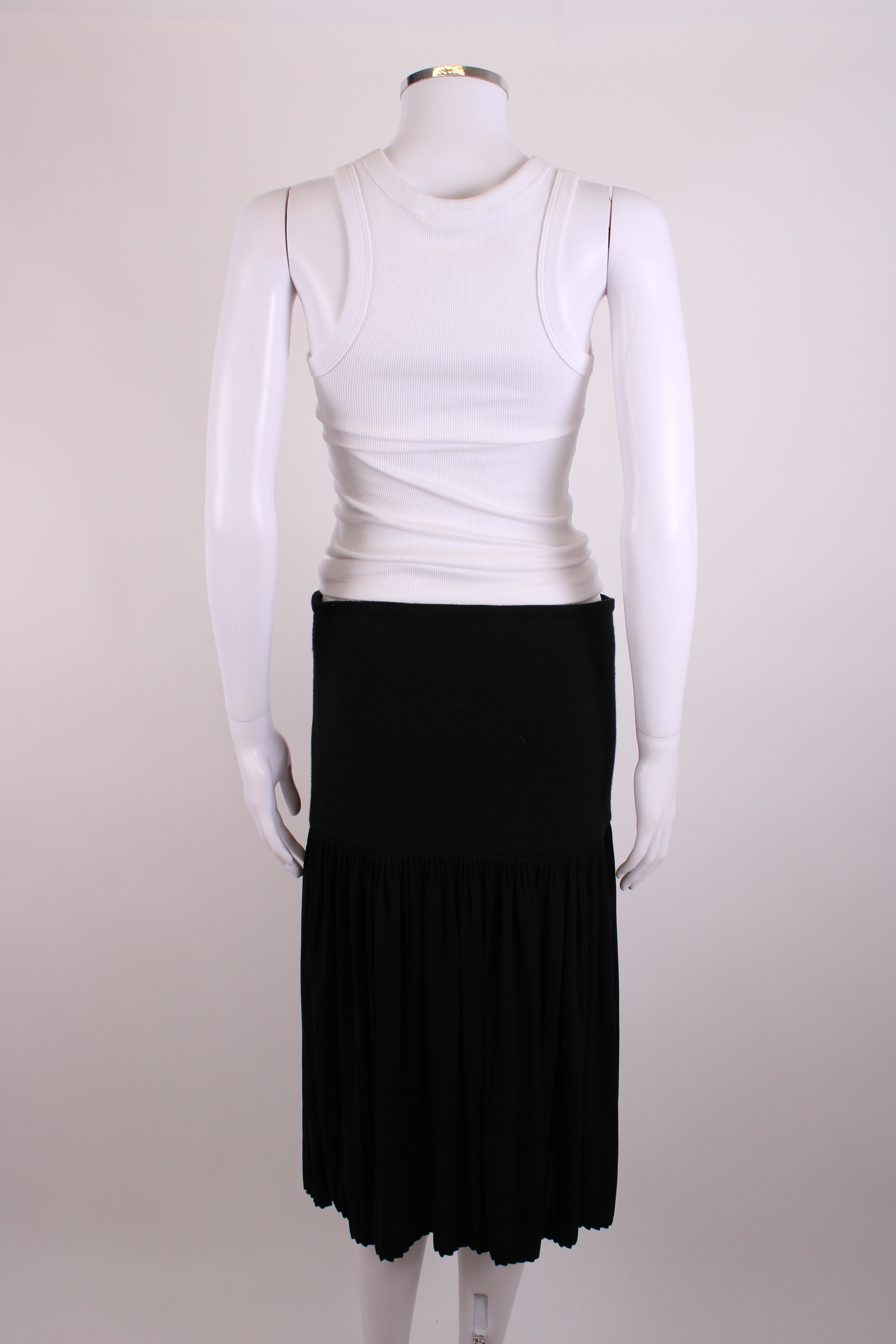 Givenchy Knit/ Pleated Skirt Black 14