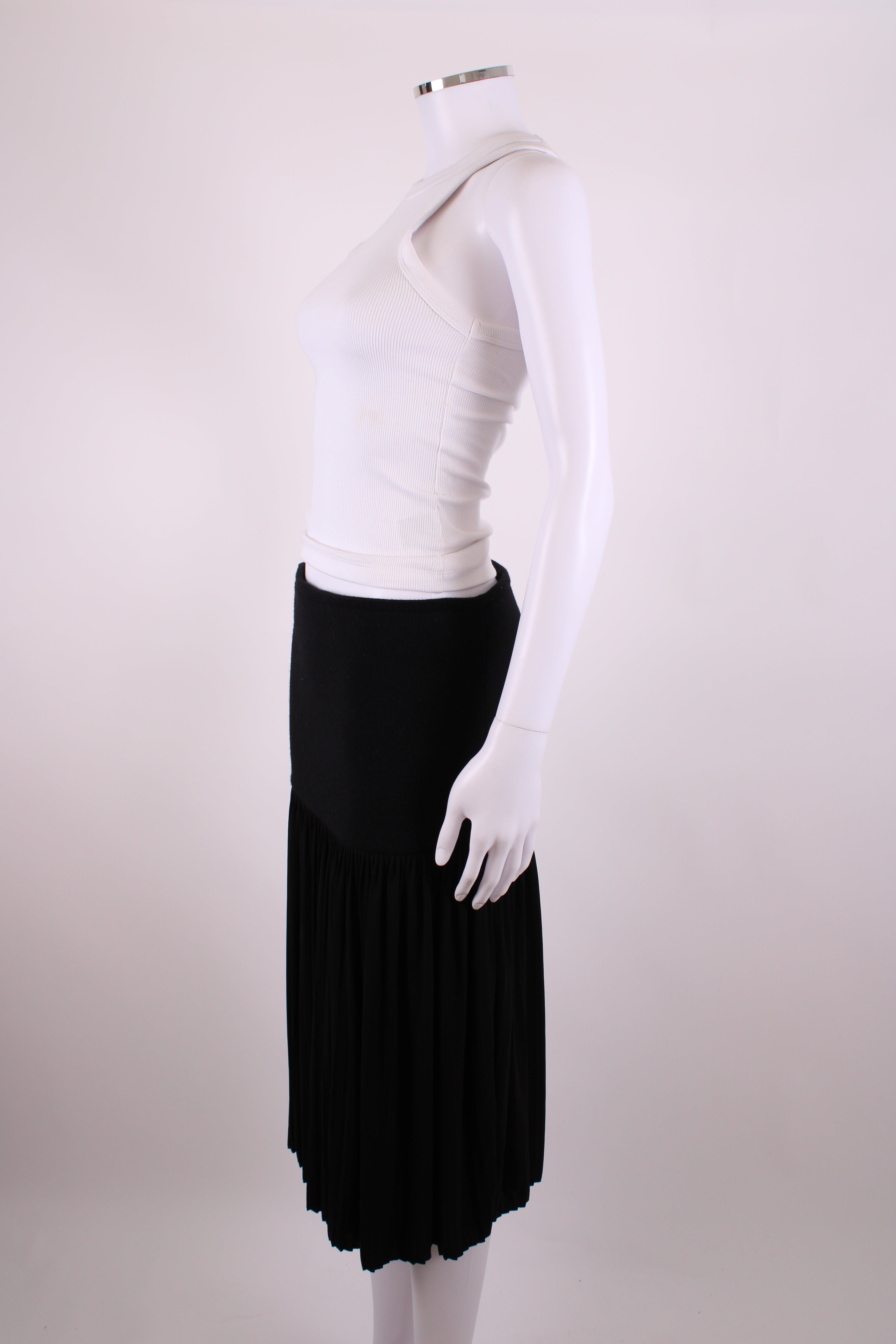 Givenchy Knit/ Pleated Skirt Black 14