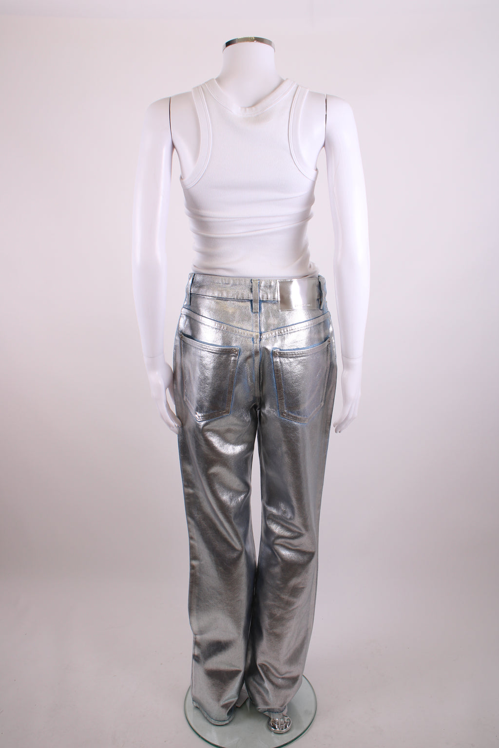 Paco Rabanne Coated Jeans Silver 27
