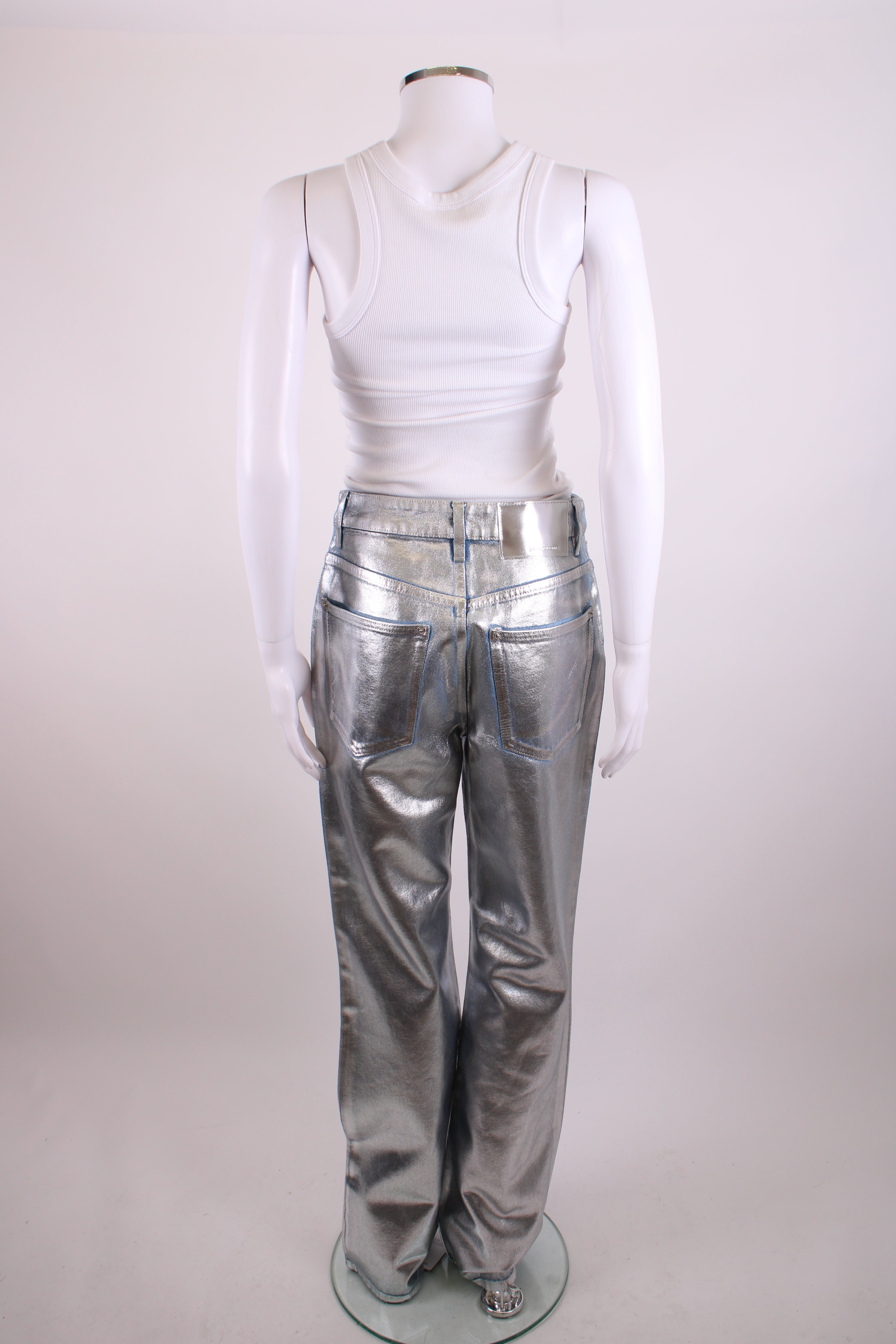 Paco Rabanne Coated Jeans Silver 27