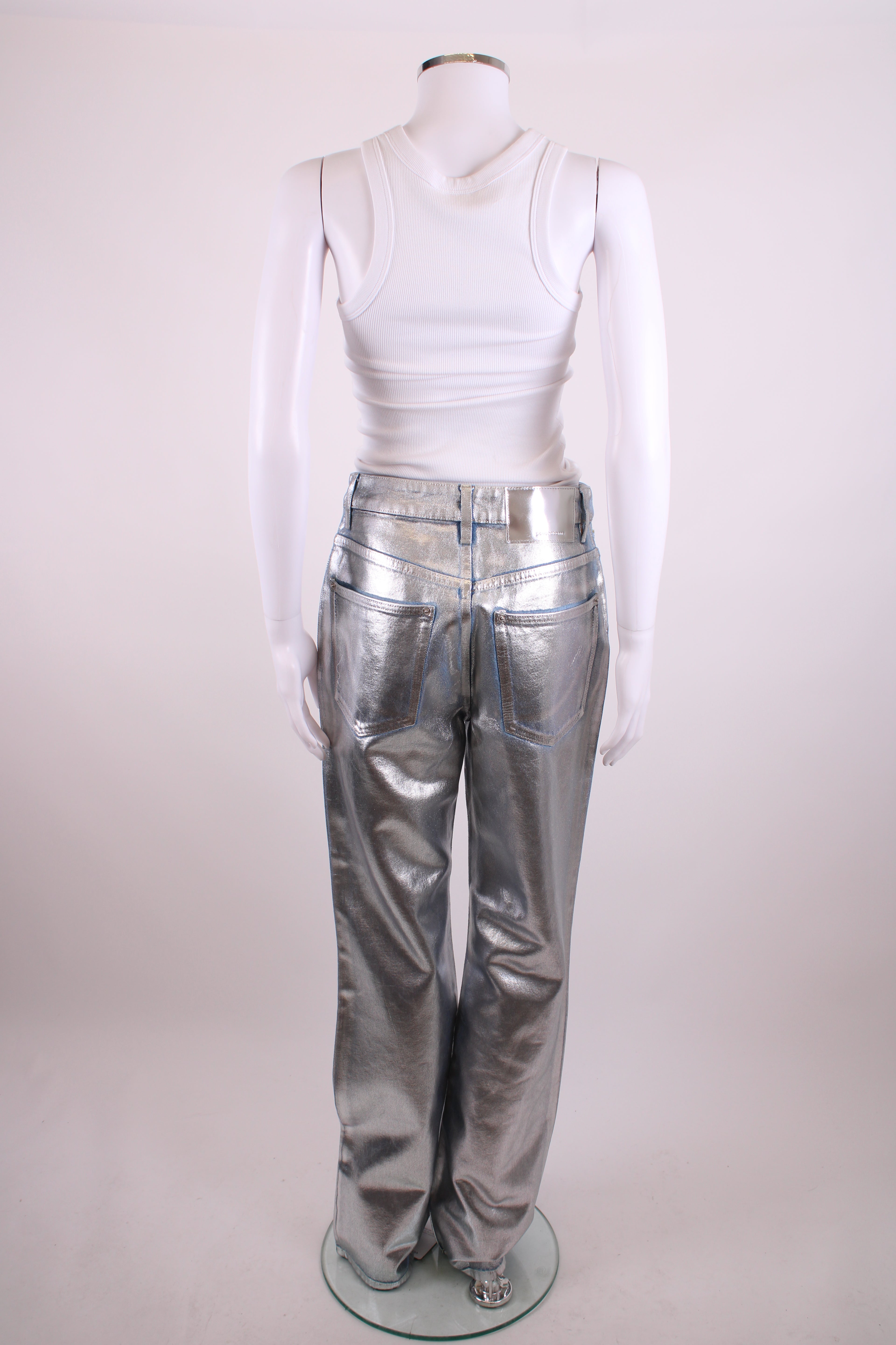 Paco Rabanne Coated Jeans Silver 27