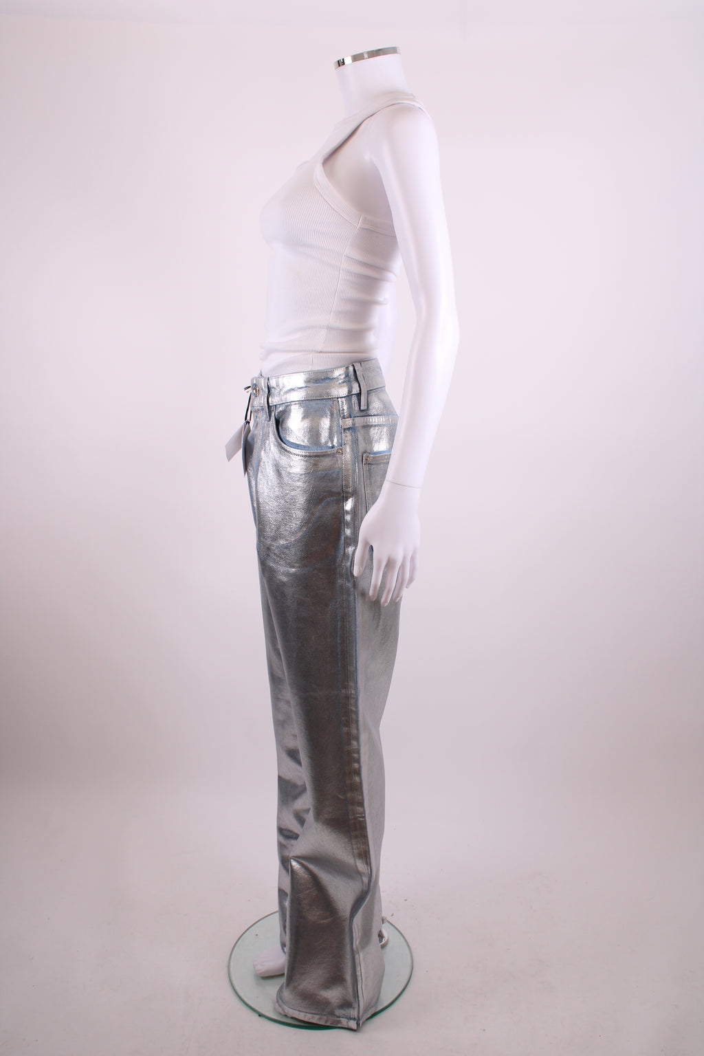 Paco Rabanne Coated Jeans Silver 27