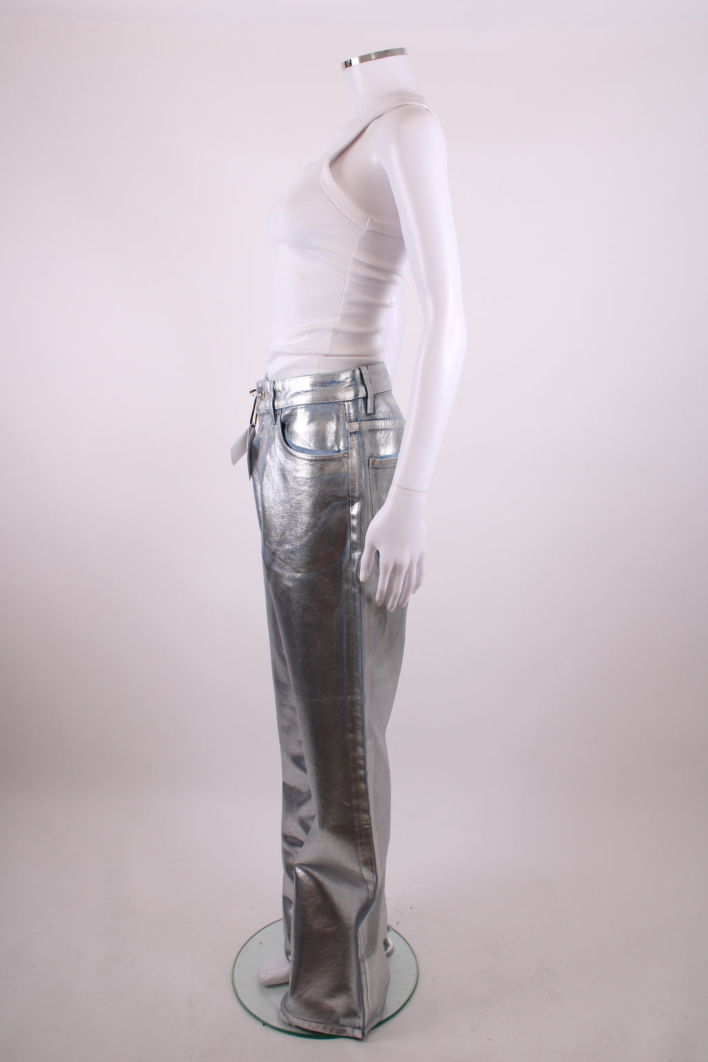 Paco Rabanne Coated Jeans Silver 27