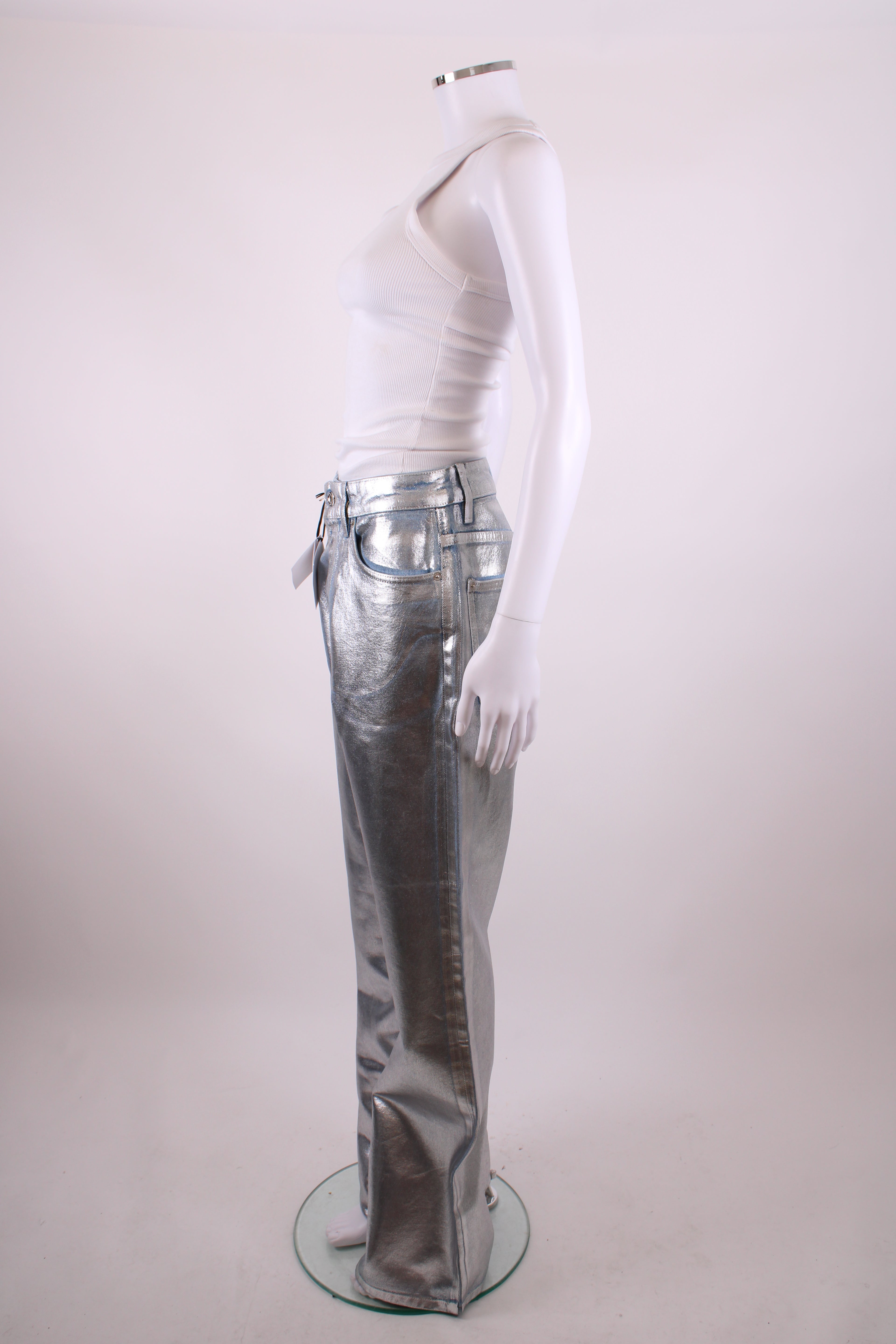 Paco Rabanne Coated Jeans Silver 27