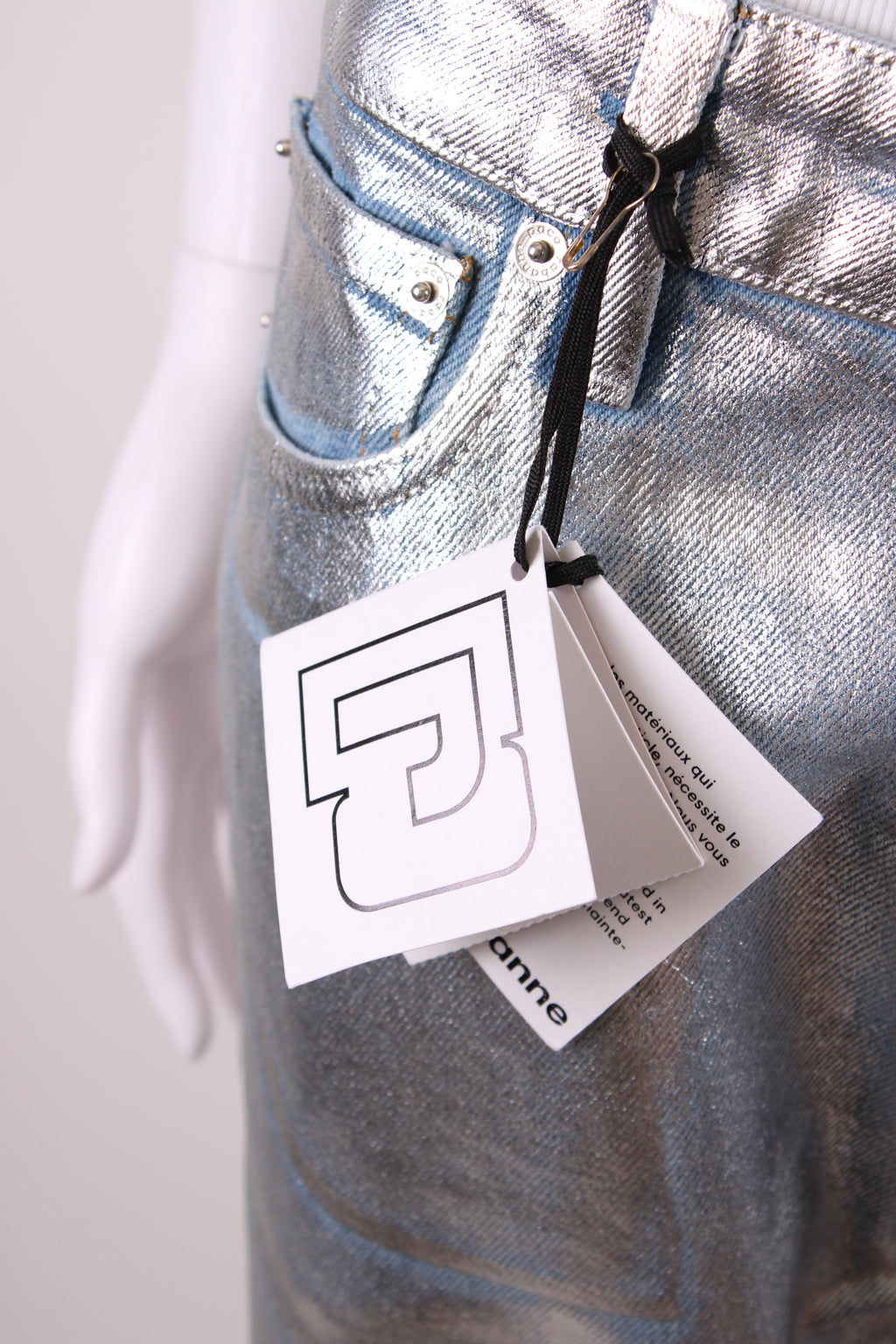 Paco Rabanne Coated Jeans Silver 27
