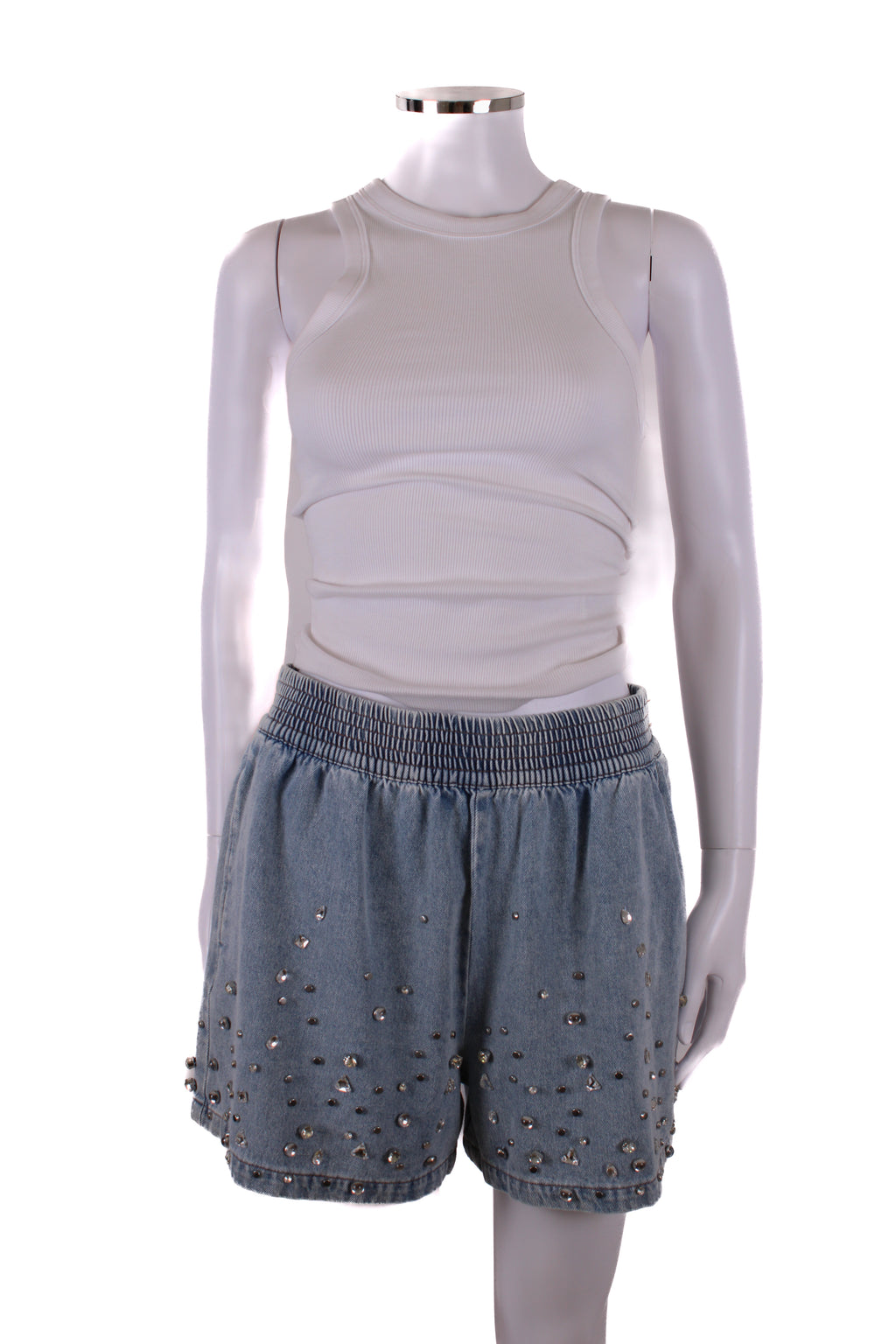 Sandro Diamante Denim Shorts Blue 40