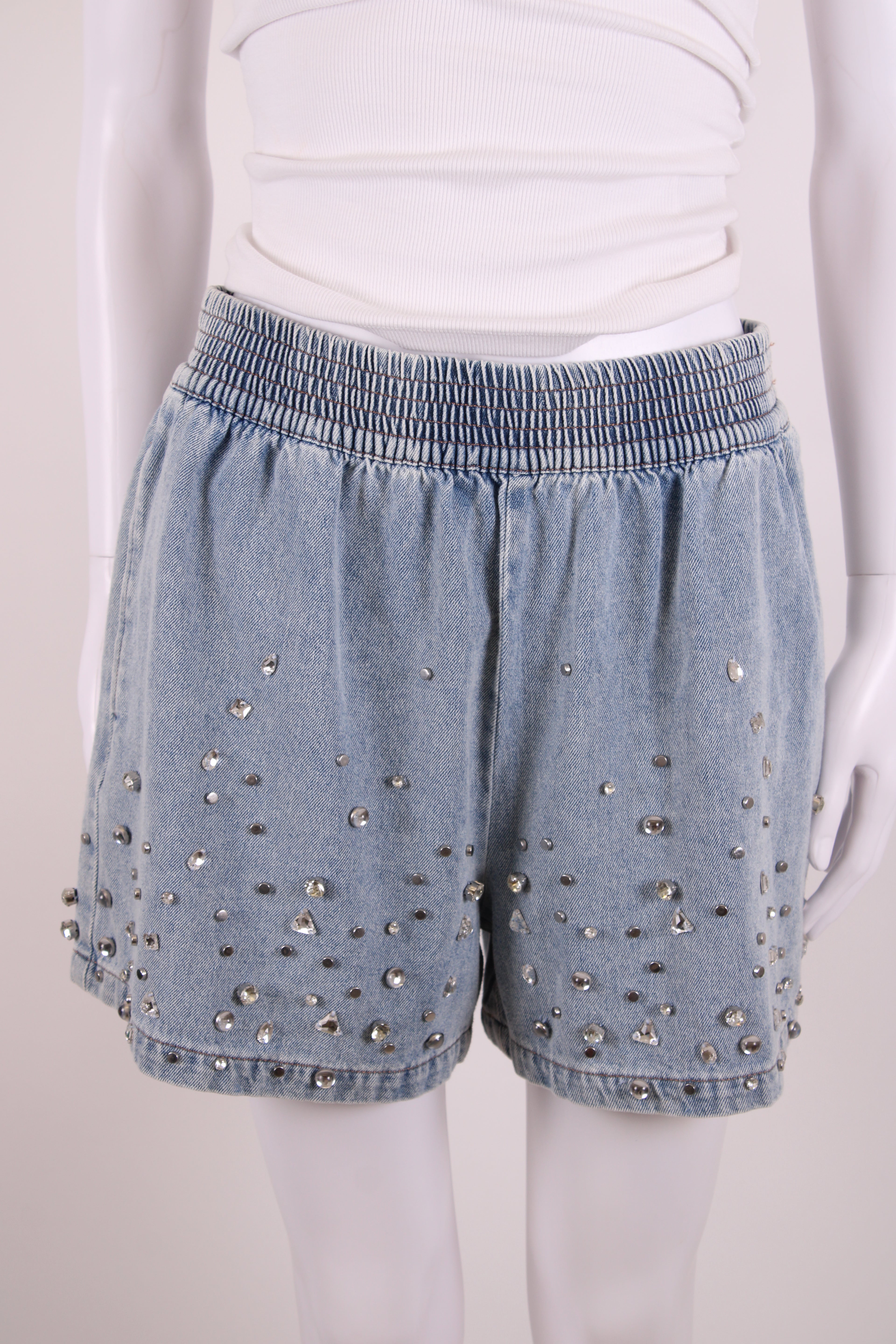 Sandro Diamante Denim Shorts Blue 40