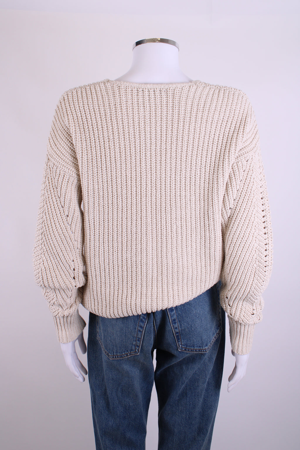 Repeat L/S Open Knit Jumper Beige 8