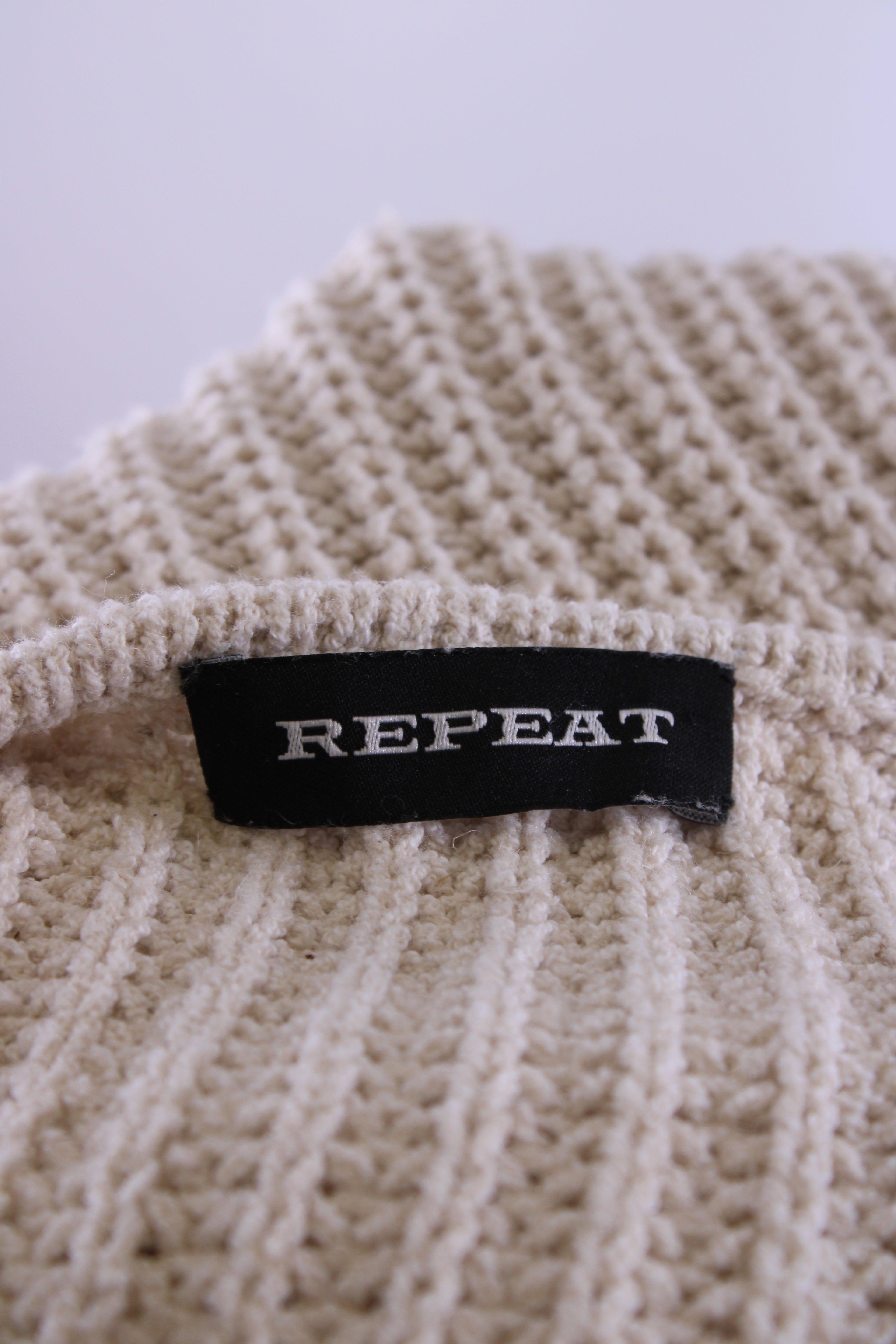 Repeat L/S Open Knit Jumper Beige 8